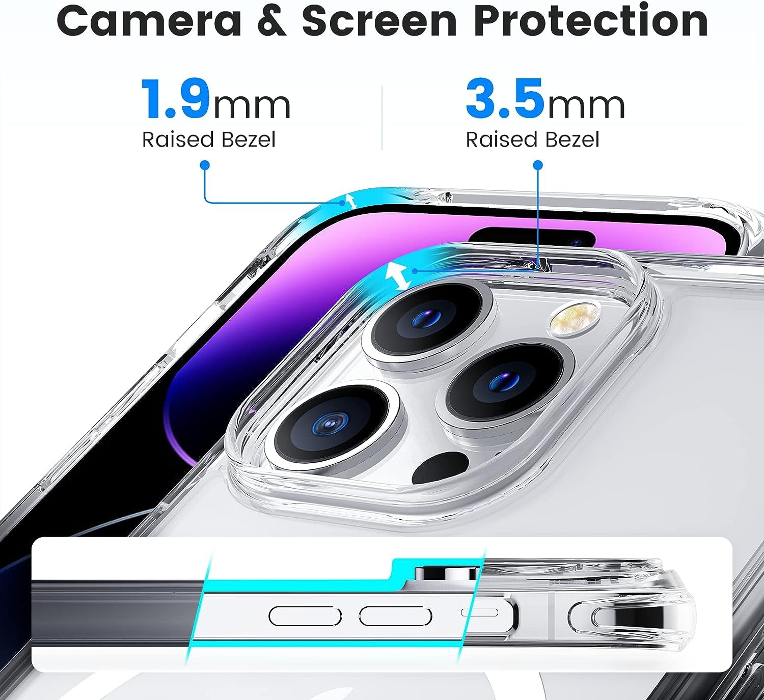 Mkeke Magnetic Designed for Iphone 14 Pro Case with Magsafe [Military Grade Drop Protection] [Not Yellowing] Shockproof Phone Case for Apple Iphone 14 Pro 2022 Black to Clear  Shenzhen Make Technology Company Limited   