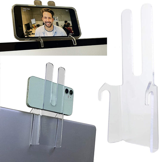 Laptop Cell Phone Mount; Mobile Phone Stand for Top of Laptop; Face Height Cellular Phone Holder  Phone Mount People   