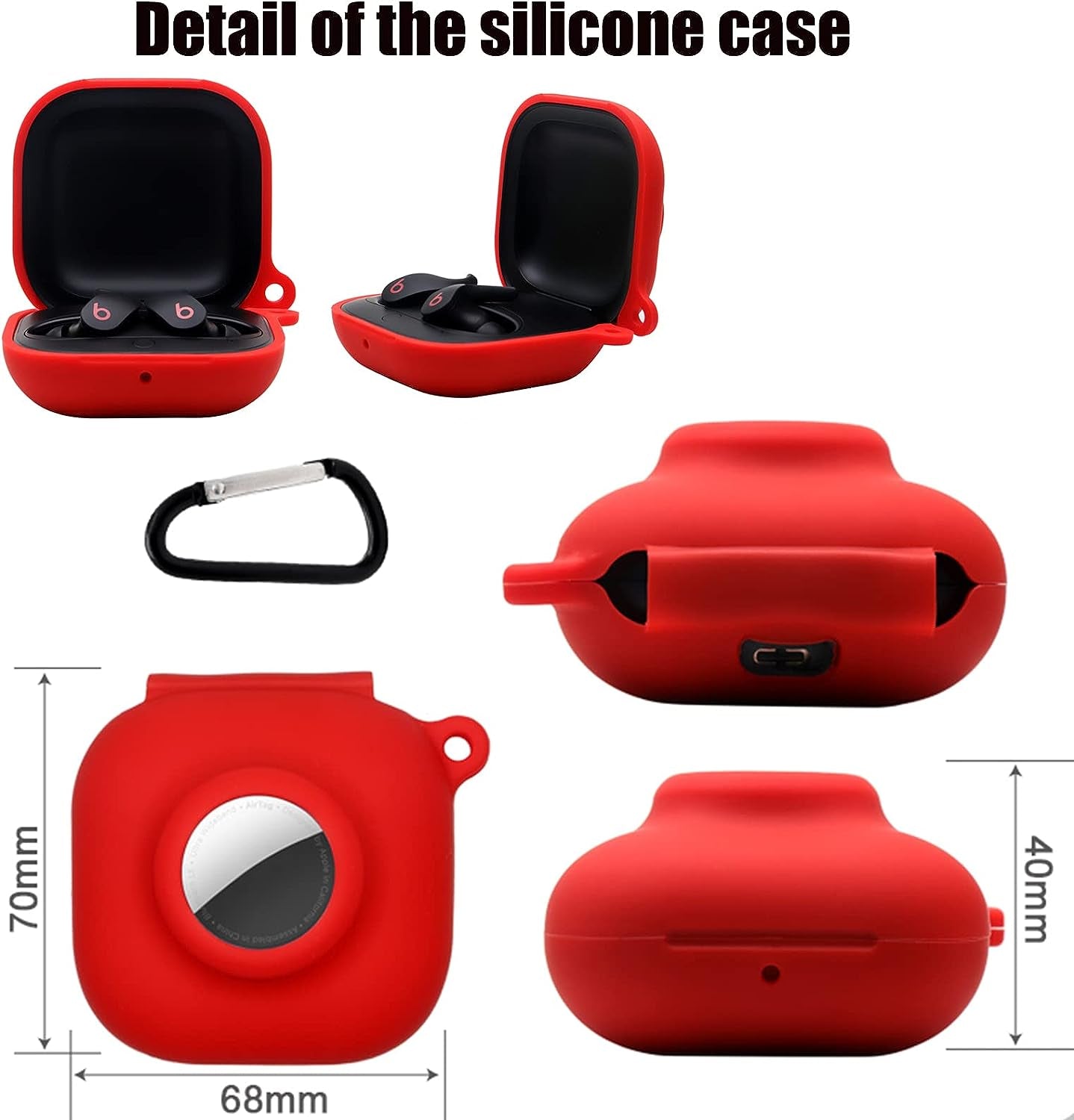 Glow Case for Beats Fit Pro Airtag Wireless Noise Cancelling Earbuds,Carrying Case Premium Soft Skin Cover Shock-Absorbing,Anti-Scratch Protective Case with Keychain(Glow Blue)  2022321   