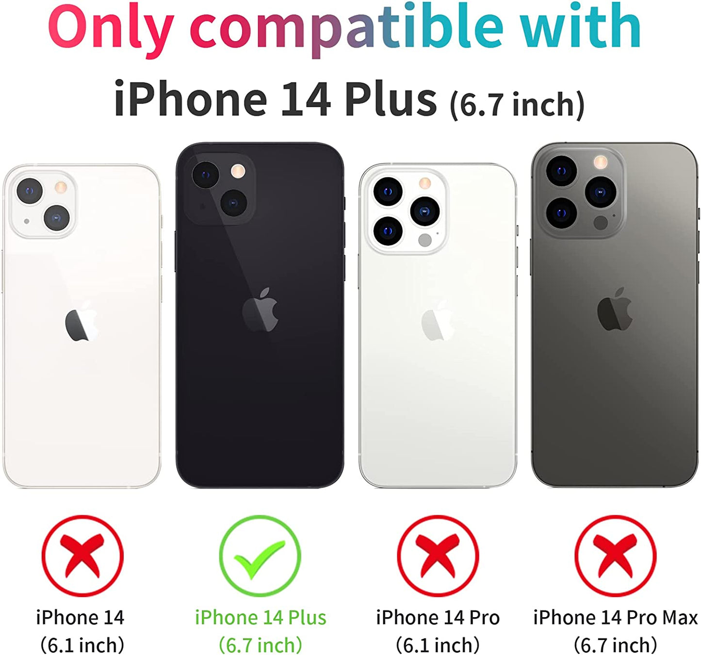 Ruky for Iphone 14 plus Case with Slide Camera Cover, Iphone 14 plus Case [Built-In Screen Protector], Full Body Case Heavy Duty Protection Shockproof Cover Girls Women for Iphone 14 plus 6.7", Purple  Ruky   