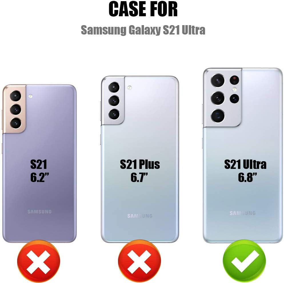 Lakibeibi Samsung Galaxy S21 Ultra Case, S21 Ultra Phone Case, Dual Layer Lightweight Premium Leather Wallet Case with Card Holders Flip Protective Case for Samsung Galaxy S21 Ultra (2021), Purple  LakiBeibi   