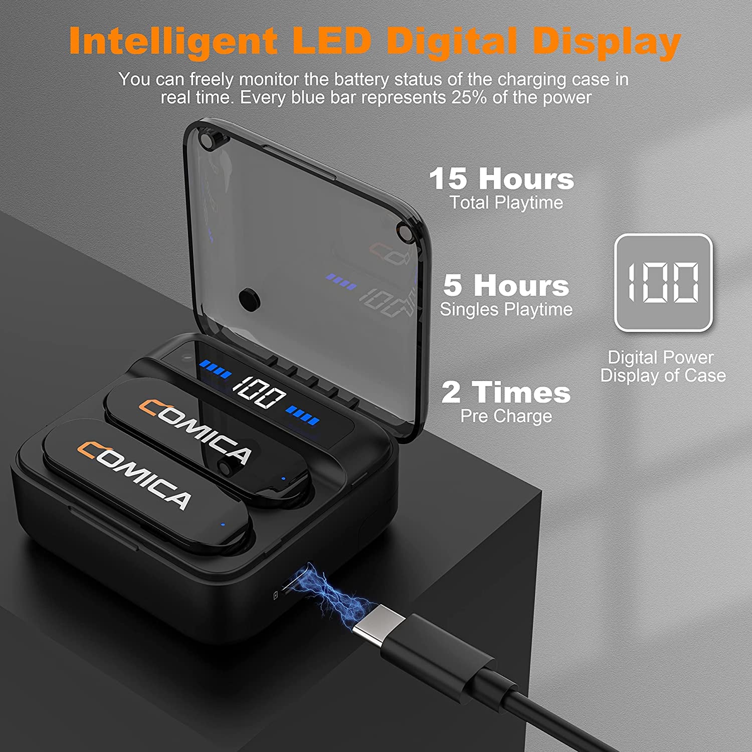 Comica Vimo S USB Wireless Microphone for Smartphone, Wireless Lavalier Microphone with Noise Reduction, 5HR Battery Life, Monitor, 656FT Range, Mic for PC Video Recording Vlog Live Streaming Youtube  comica   