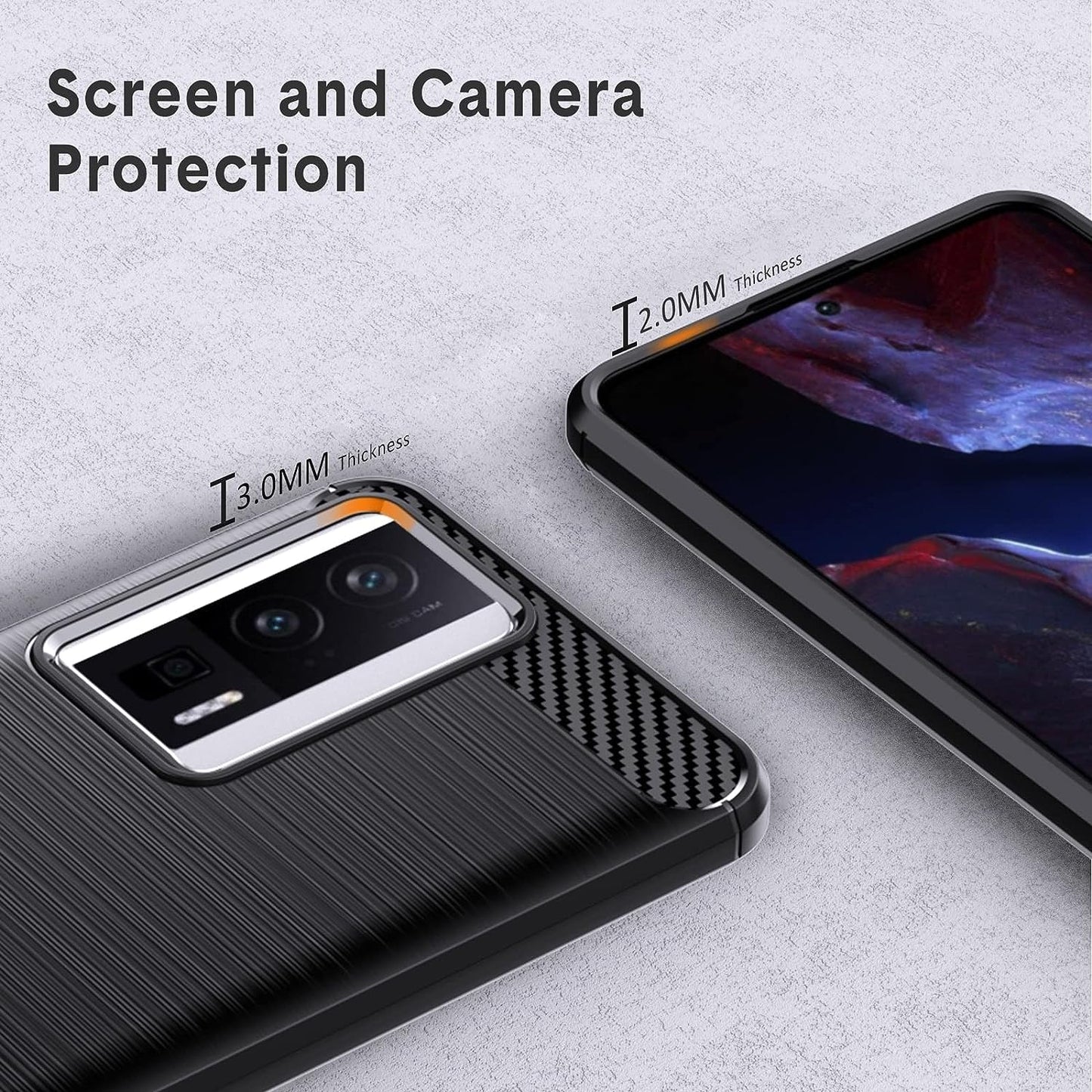 Natbok Compatible with Xiaomi Poco F5 Pro Case, Flexible TPU [Brushed Texture] [Anti-Slip] Shockproof Military Protection Bumper Phone Case,Slim Case Cover Compatible with Poco F5 Pro,Black  Natbok   