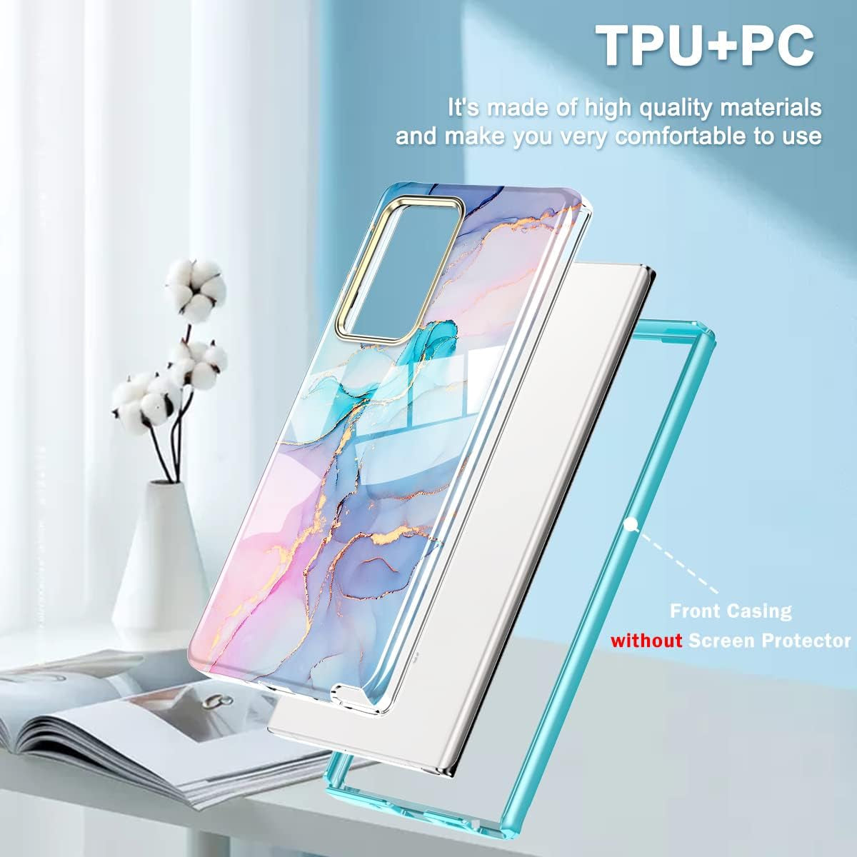 DT Compatible for Samsung Galaxy Note 20 Ultra Case, Lightweight and Stylish Full Body Shockproof Protective Rugged TPU Case for Samsung Note 20 Ultra 5G 6.9 Inch (Marble)  PIXIU   