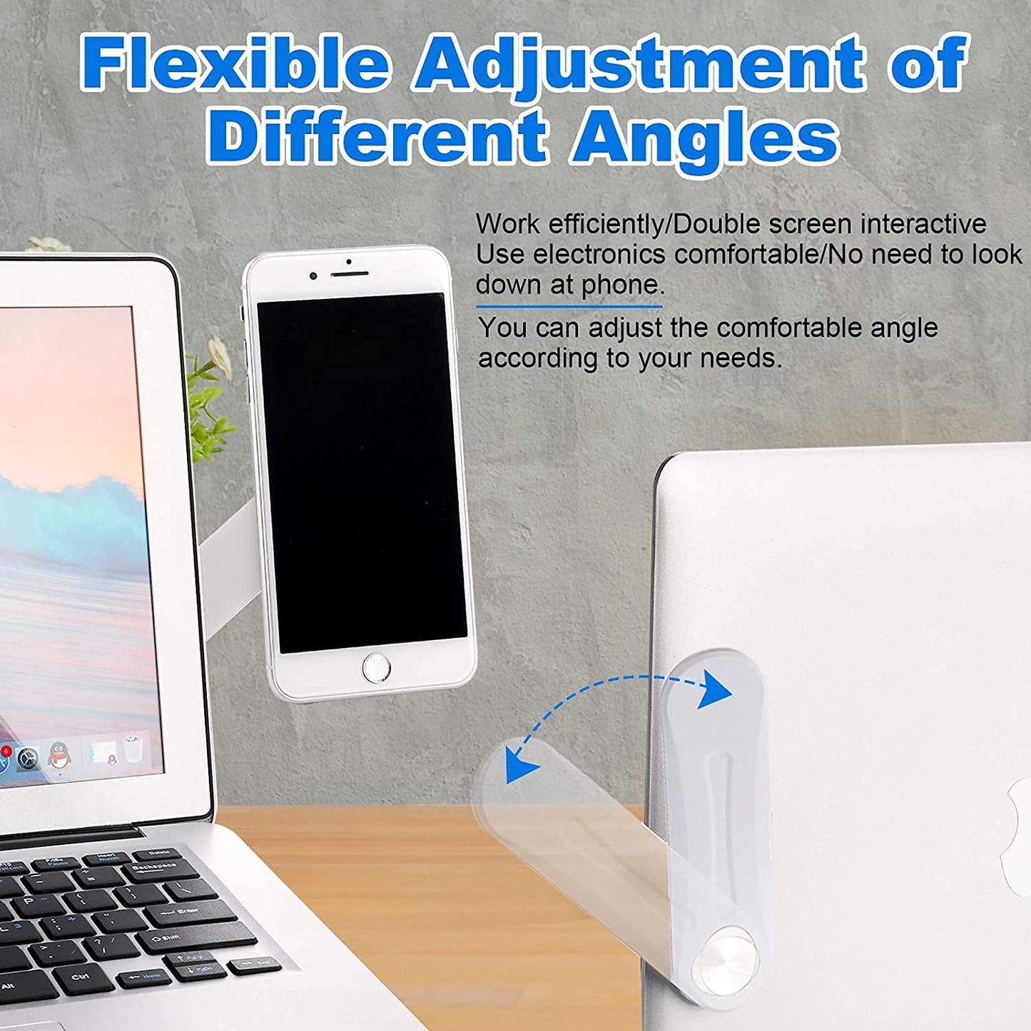 Magnetic Laptop Phone Holder Adjustable Mount Clip for Laptop (Grey)  Shenzhen Leshiya Industrial Co., Ltd.   
