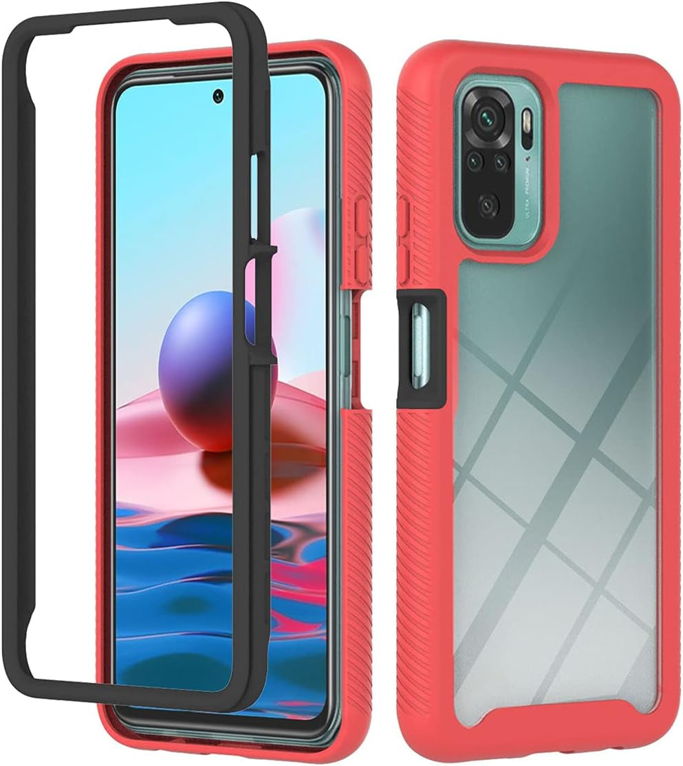 Redmi Note 10 Case, Redmi Note 10S Case, Gift_Source Hybrid Soft Silicone and Hard PC Case Slim 2 in 1 Shockproof Cover Clear Back Shell for Xiaomi Redmi Note 10/Redmi Note 10S 6.43"[Black]  Gift_Source U101-Red Xiaomi Redmi Note 10/Redmi Note 10S 
