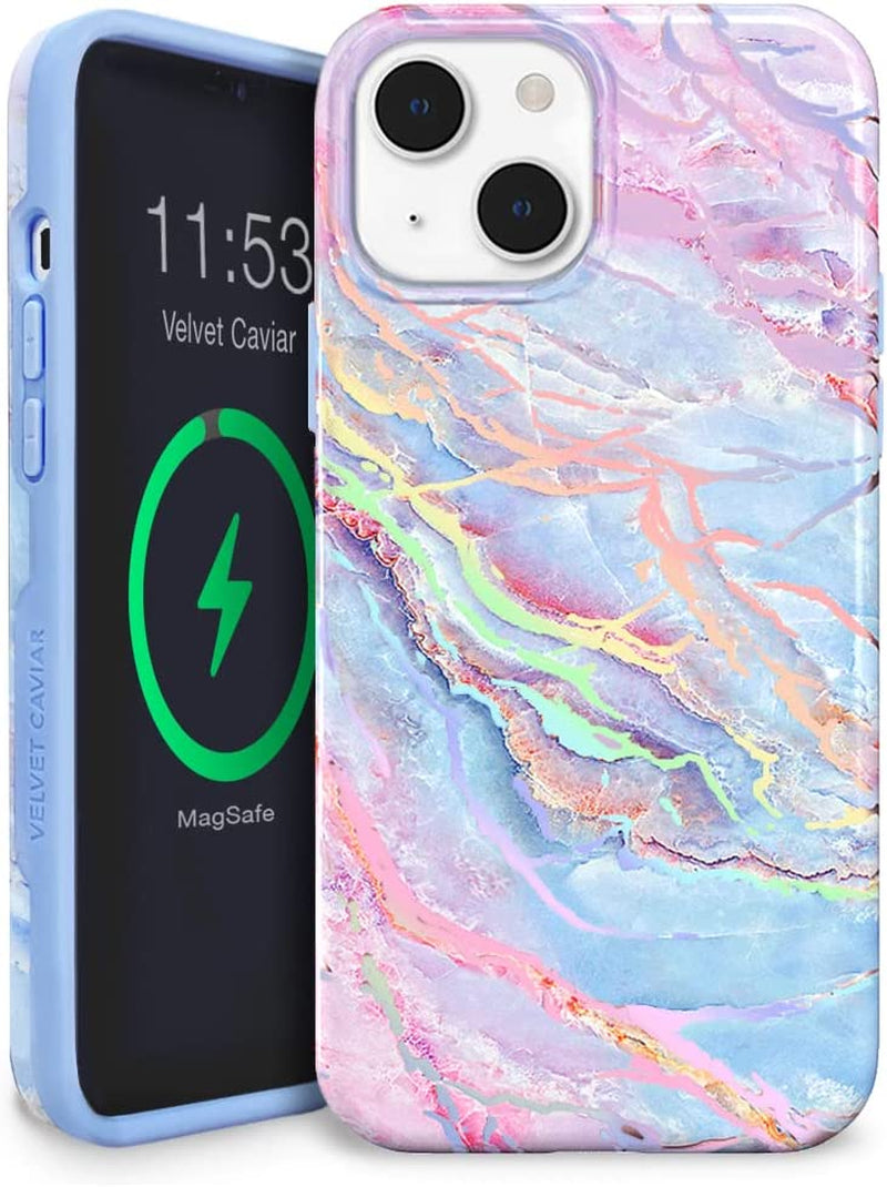 Velvet Caviar Designed for Iphone 14 Case Leopard Cheetah Print [10Ft Drop Tested] Compatible with Magsafe - Protective Microfiber Lining (Blush Pink)  Velvet Caviar Holographic Moonstone iPhone 14 Plus 