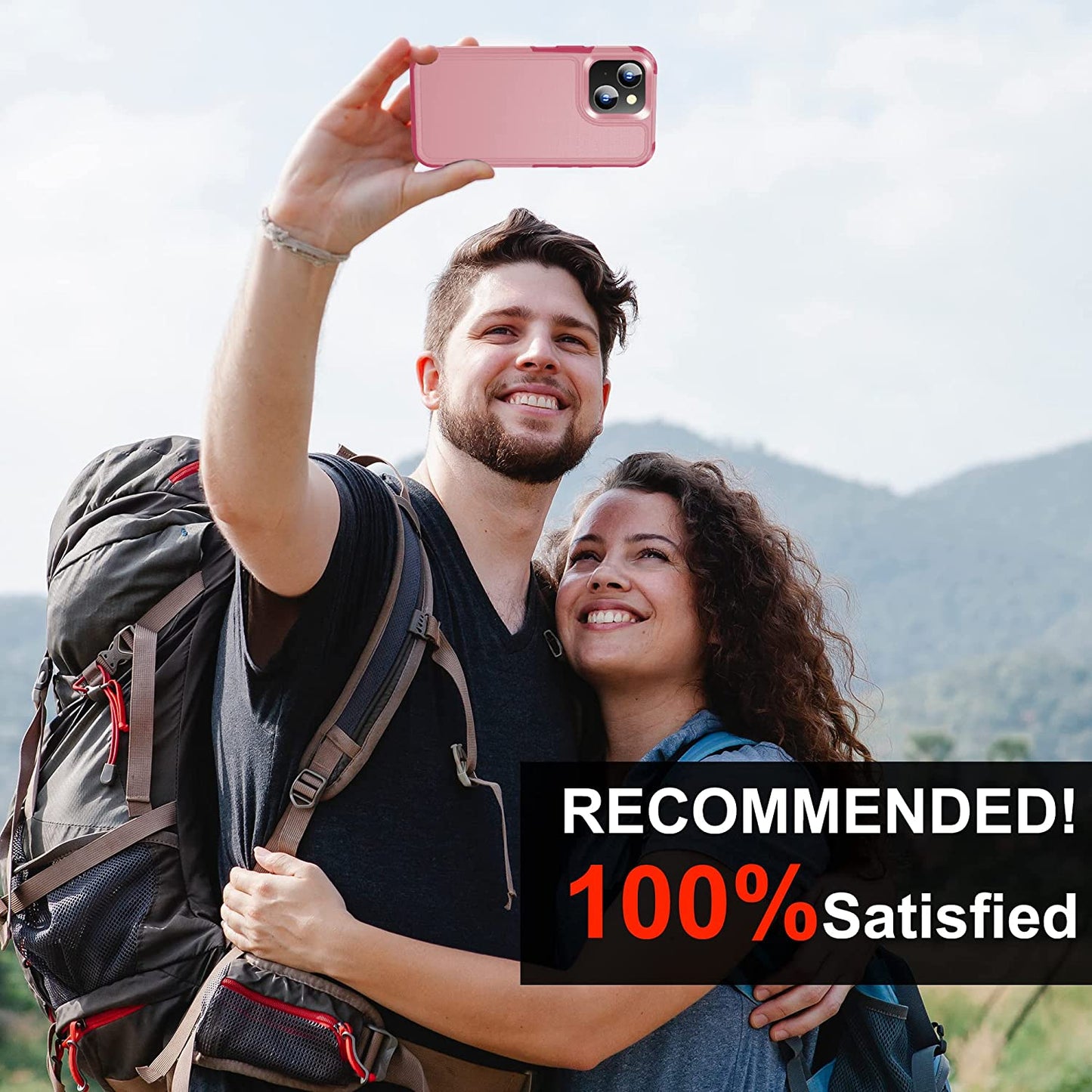 Xiwxi Magnetic for Iphone 14 Case [Compatible with Magsafe][Military Grade Drop Protection] [Glass Screen Protector+Camera Lens Protector] Non-Slip Full-Body Shockproof Phone Case,Pink  xiwxi   