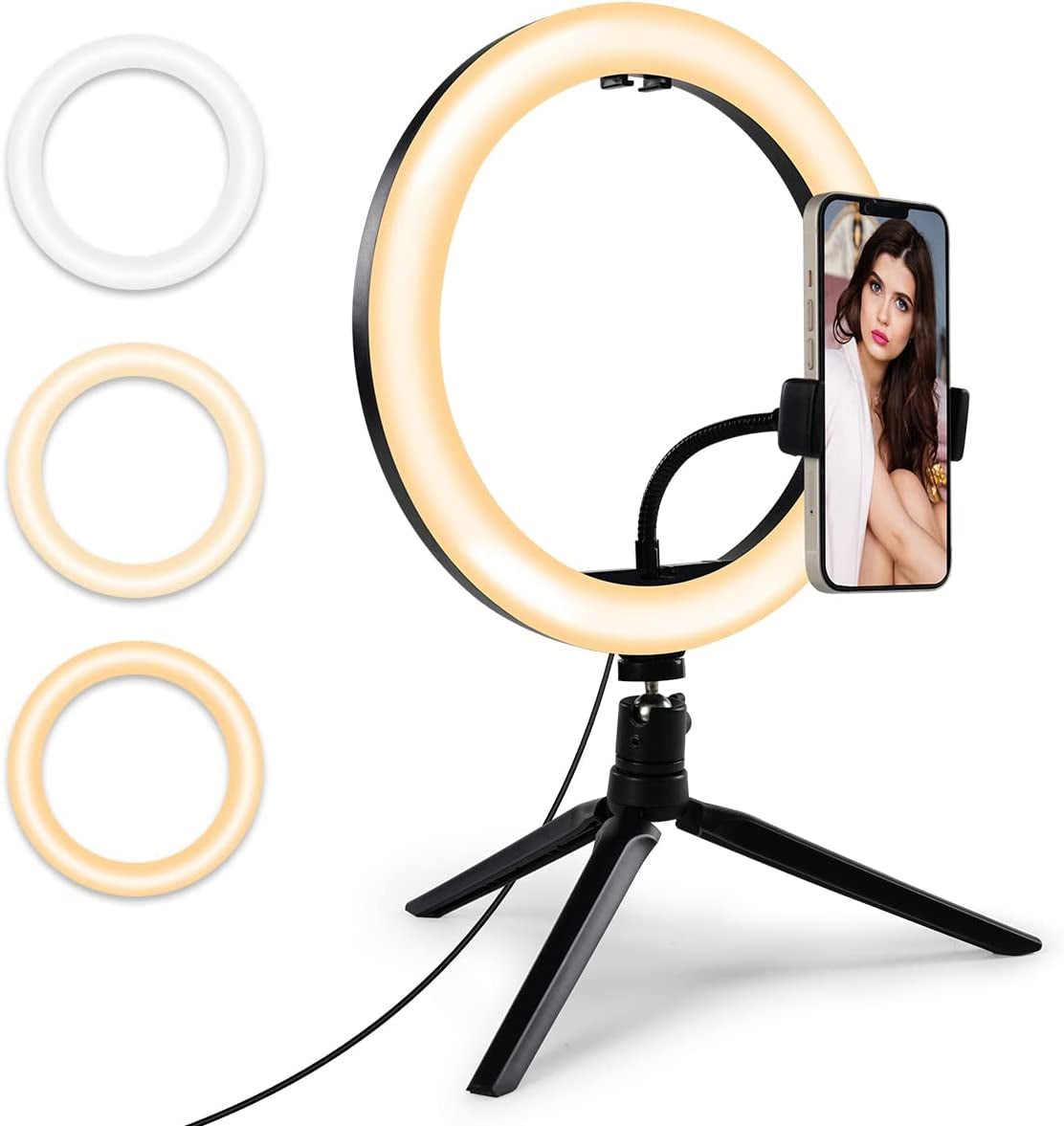 10" Selfie Ring Light LED Dimmable Circle Lights with Tripod & Phone Stand for Photography Youtube Video Recording Vlogs  Maraawa   