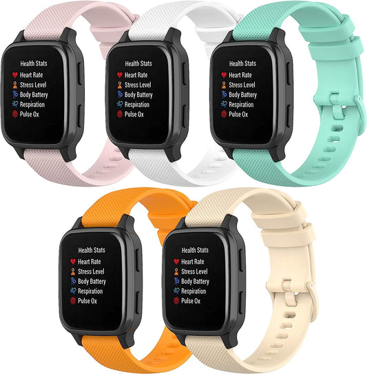 QGHXO Band for Garmin Venu Sq, Soft Silicone Replacement Watch Band for Garmin Venu/Venu Sq/Venu Sq Music (No Tracker)  QGHXO   