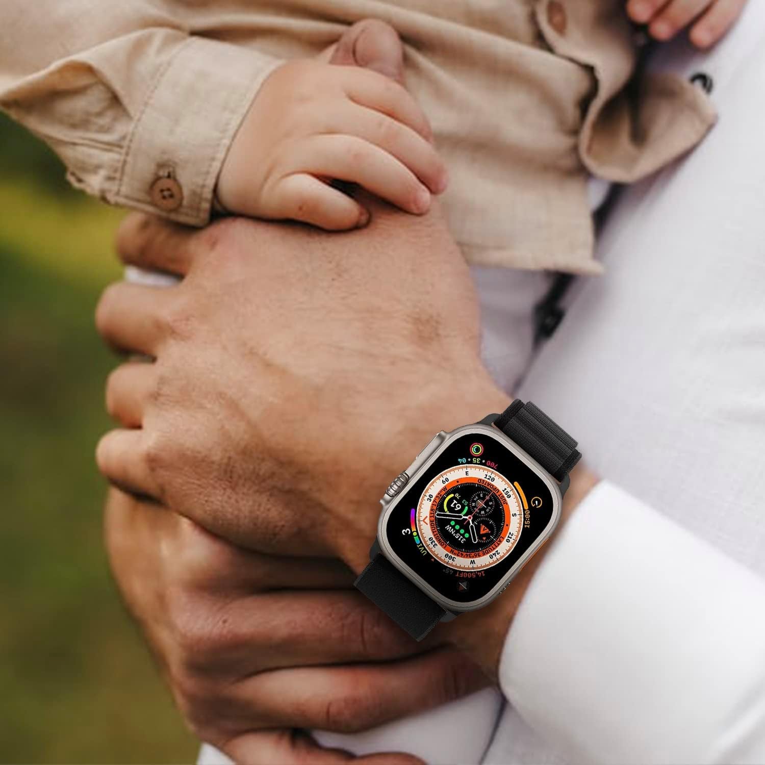 YIPION Textile Nylon Rugged Alpine Loop with Metal G‑Hook Compatible with Apple Watch Band 38Mm 40Mm 41Mm 42Mm 44Mm 45Mm 49Mm, Ultra/Se/ Series 8/7/6/5/4/3/2/1 (42MM/44MM/45MM/49MM, Black)  YIPION   