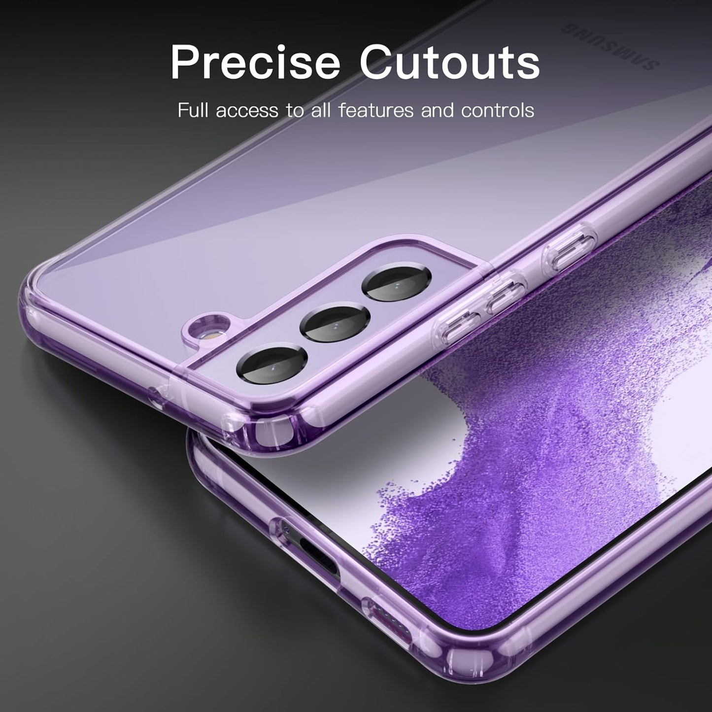 Jetech Case for Samsung Galaxy S22 5G 6.1-Inch, Non-Yellowing Shockproof Bumper Protective Phone Cover, Anti-Scratch Hard PC Back (Purple)  JETech   