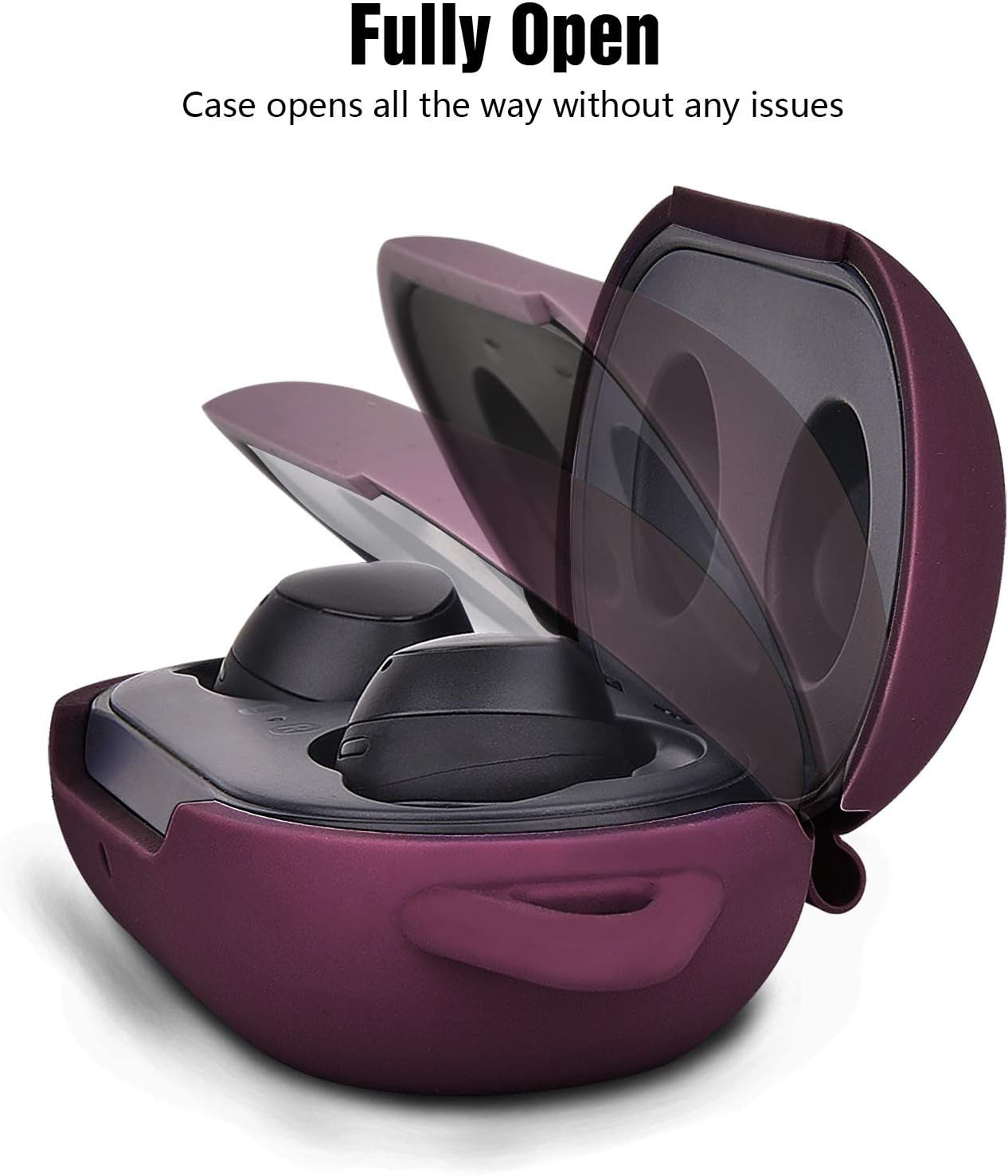 Filoto Silicone Case for Samsung Galaxy Buds plus Case/Galaxy Buds Case with Pom Pom Keychain Protective Cover Galaxy Earbuds Accessory (Burgundy)  Kerle   