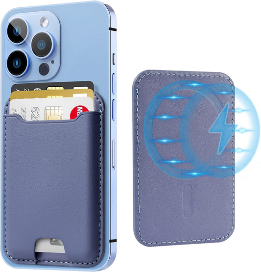 Topmade for Magsafe Wallet, Magnetic Wallet Card Holder for Iphone 14, Iphone 13/12 Series, Leather Magnetic Phone Wallet with Powerful Magnet, Credit Card RFID Blocking, Fit 3 Cards, Wisteria Purple  TopMade   