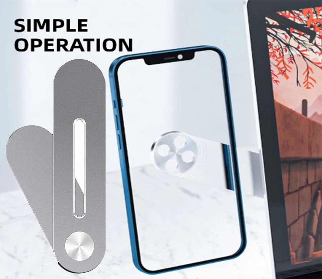 REYPAZ Adjustable Laptop Side Mount Clip, Phone Holder for Laptop - Laptop Stand Computer Monitor Expansion Bracket Compatible with All Cell Phones  REYPAZ   