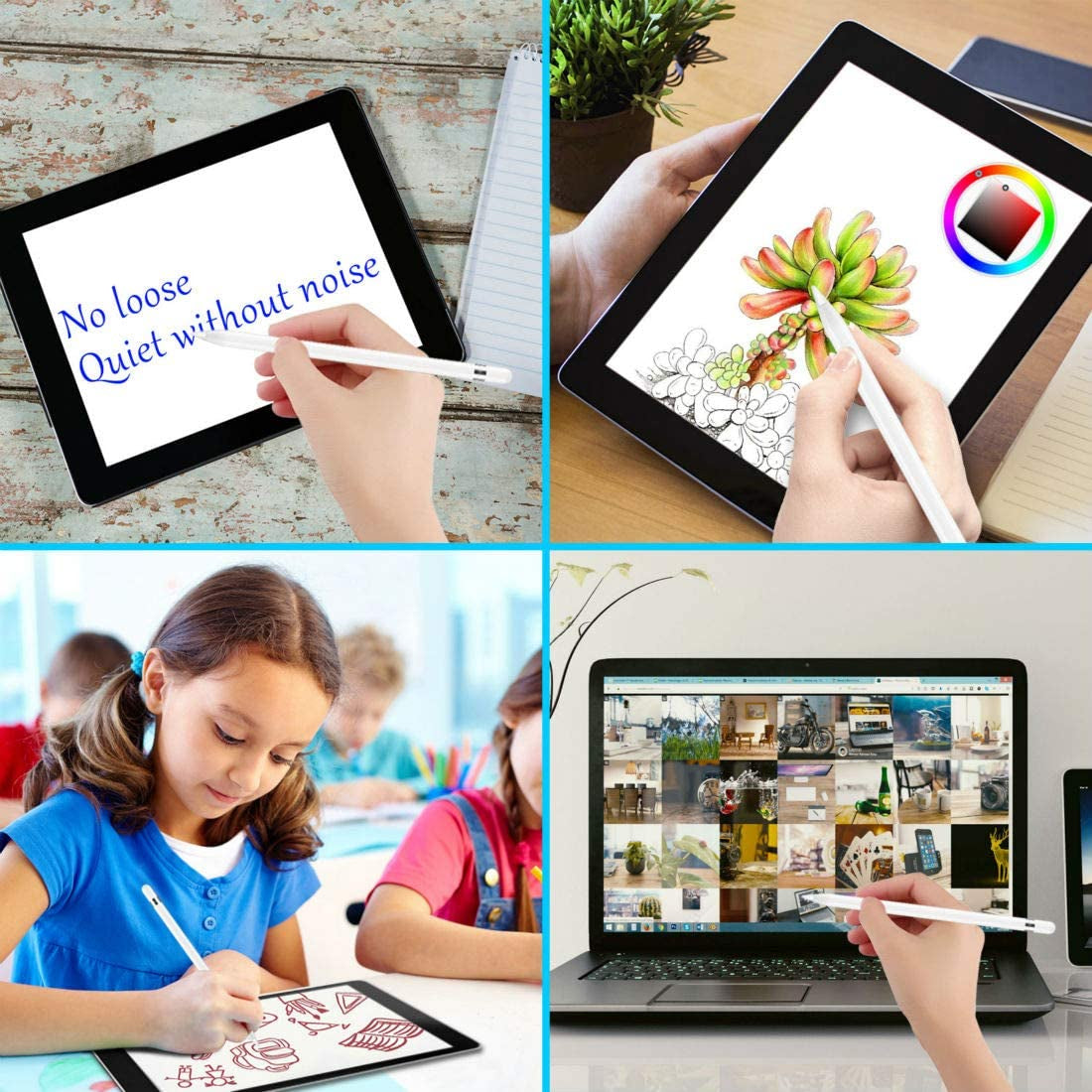 Hiicopa Magnetic Replacement Cap for Apple Pencil 1St Generation - with Silicone Protective Cap Holder (White)  HIETON   