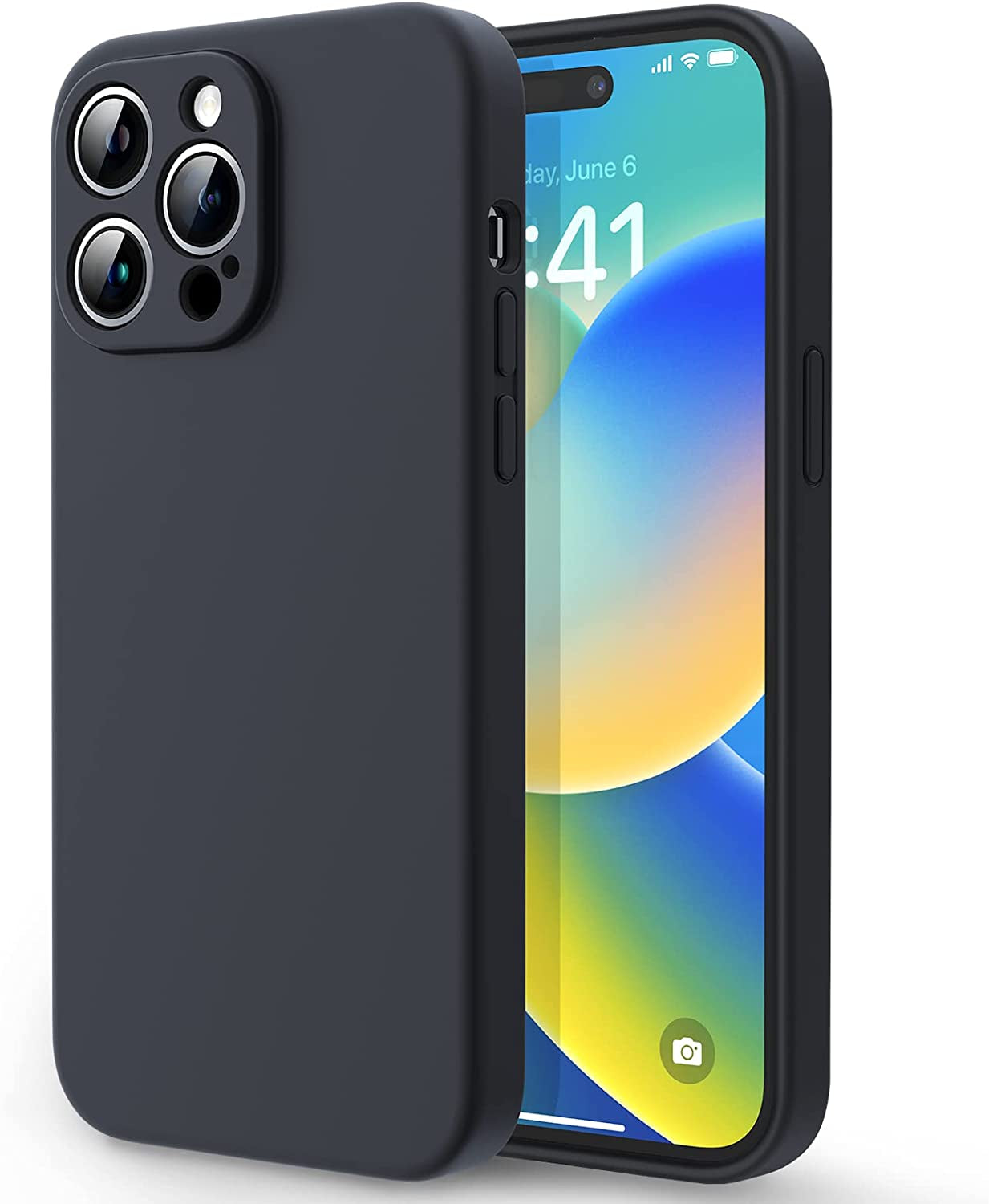 Simtect Designed for Iphone 14 Pro Case with Sliding Camera Cover, Shockproof & Military-Grade Protective Silicone Phone Case for Iphone 14 Pro 6.1 Inch - Clear  Simtect Black Iphone 14 Pro 