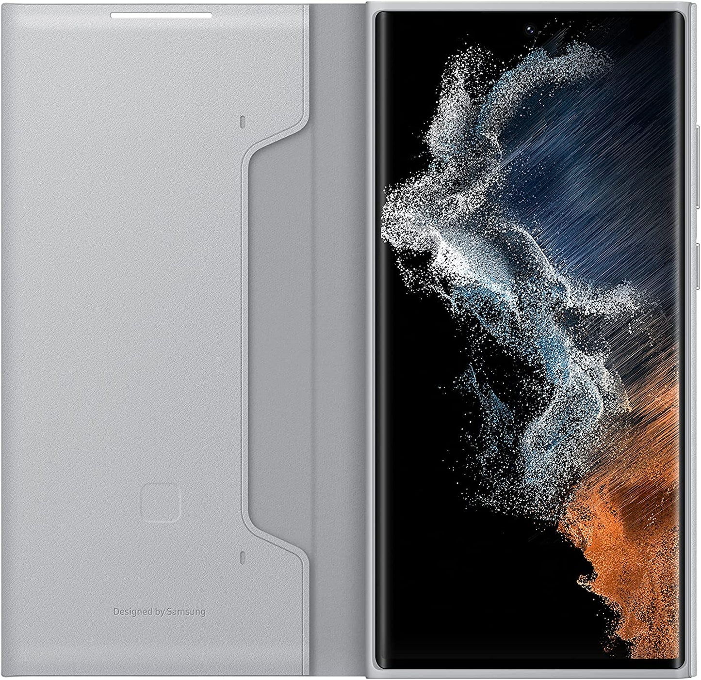 Samsung Galaxy S22 Ultra LED View Cover, Protective Phone Case, Tap Control, Card Pocket, Customizable, Shockproof, US Version, Light Gray, (EF-NS908PJEGUS)  Samsung   