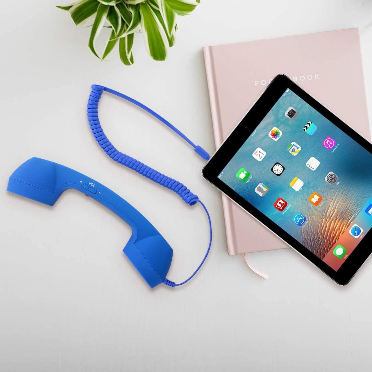 CM Vintage Retro Telephone Handset Cell Phone Receiver MIC Microphone for Cellphone Smartphone, 3.5 Mm Socket (Blue)  CM   