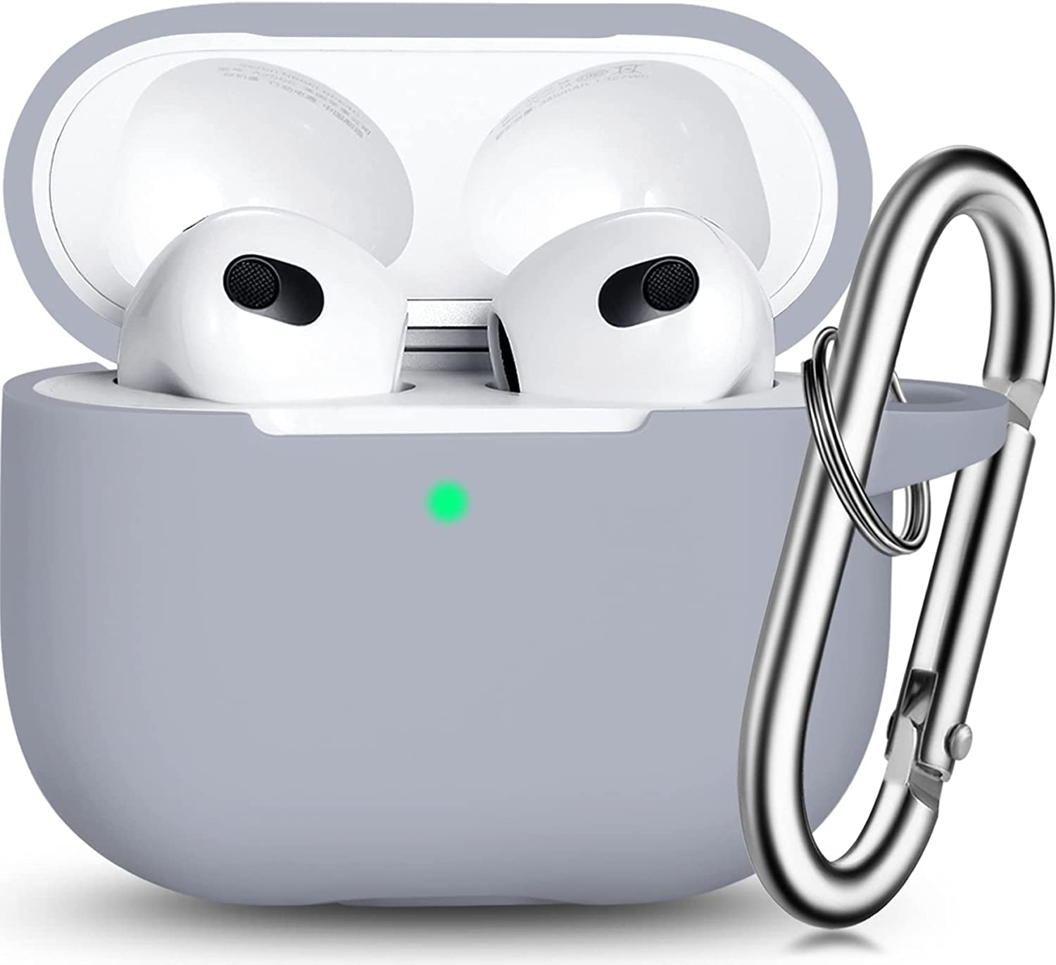 R-Fun Airpods 3 Case Cover, Silicone Protective Accessories Skin with Keychain Compatible with Apple Airpod 3Rd Generation a Black  R-fun   