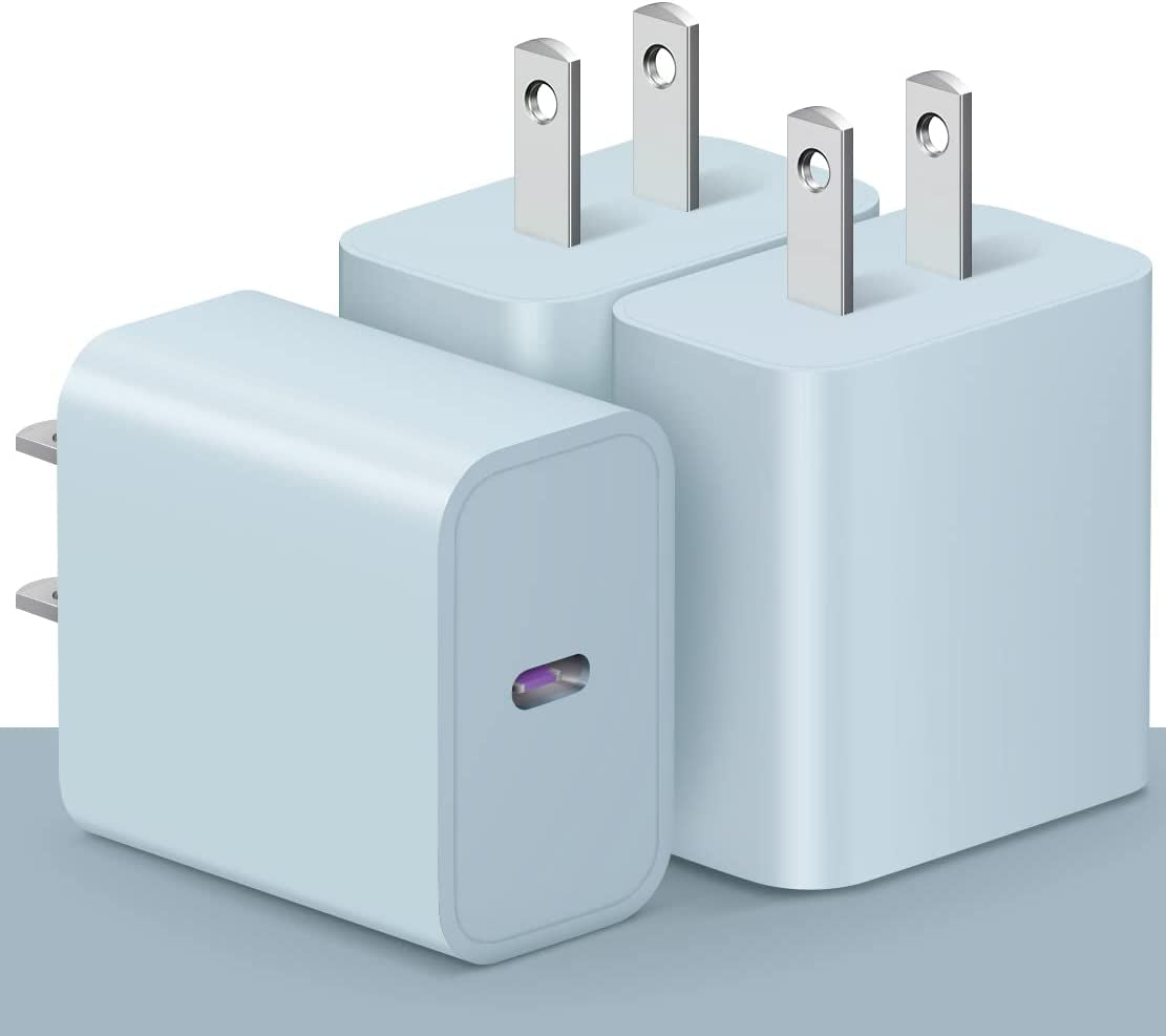 [3 Pack] USB C Wall Charger【Apple Mfi Certified】Iphone Charger Block 20W PD Power Adapter for Iphone 14/14 Pro/14 Pro Max/14 Plus/13/12/11, Ipad Pro, Google Pixel 7/6/5/4/3, Samsung Galaxy S22 S21 S20  Shenzhen Dipinle Technology Co., Ltd 3Pack Blue  