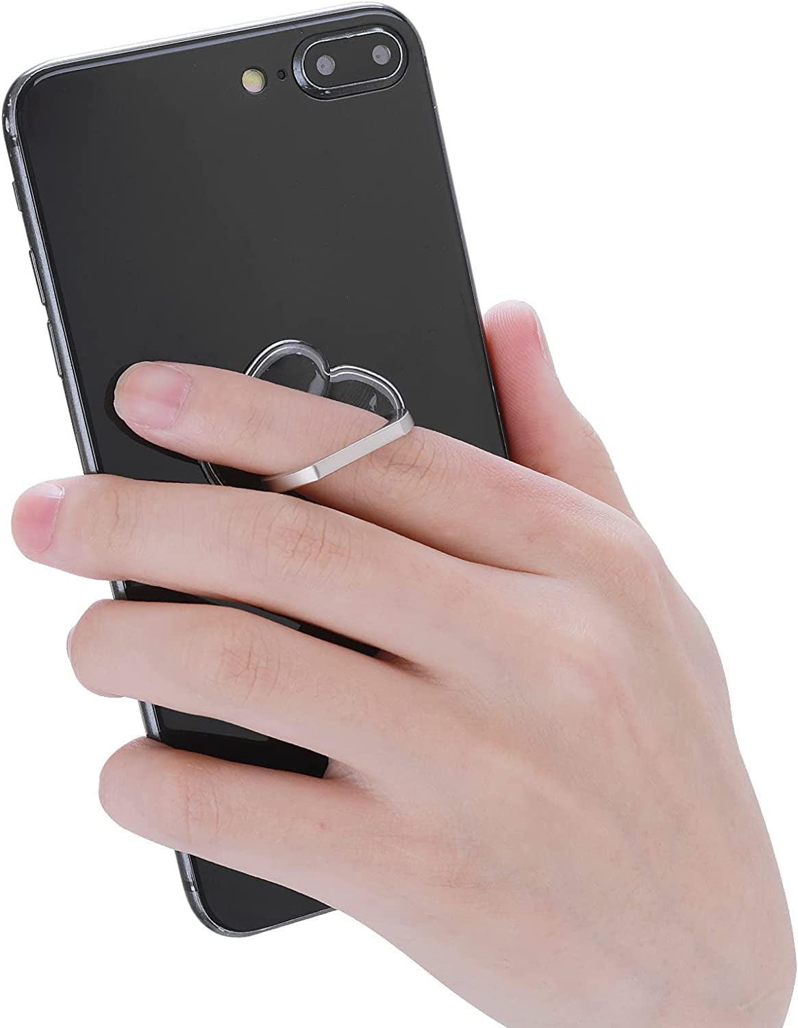 Cobee Cell Phone Ring Stands, 2 Pcs 180/360 Degree Rotation Finger Kickstand Transparent Phone Ring Holders with Diamond Glitter Finger Mount with Grip for Most Smartphones(Flower-Style)  cobee   