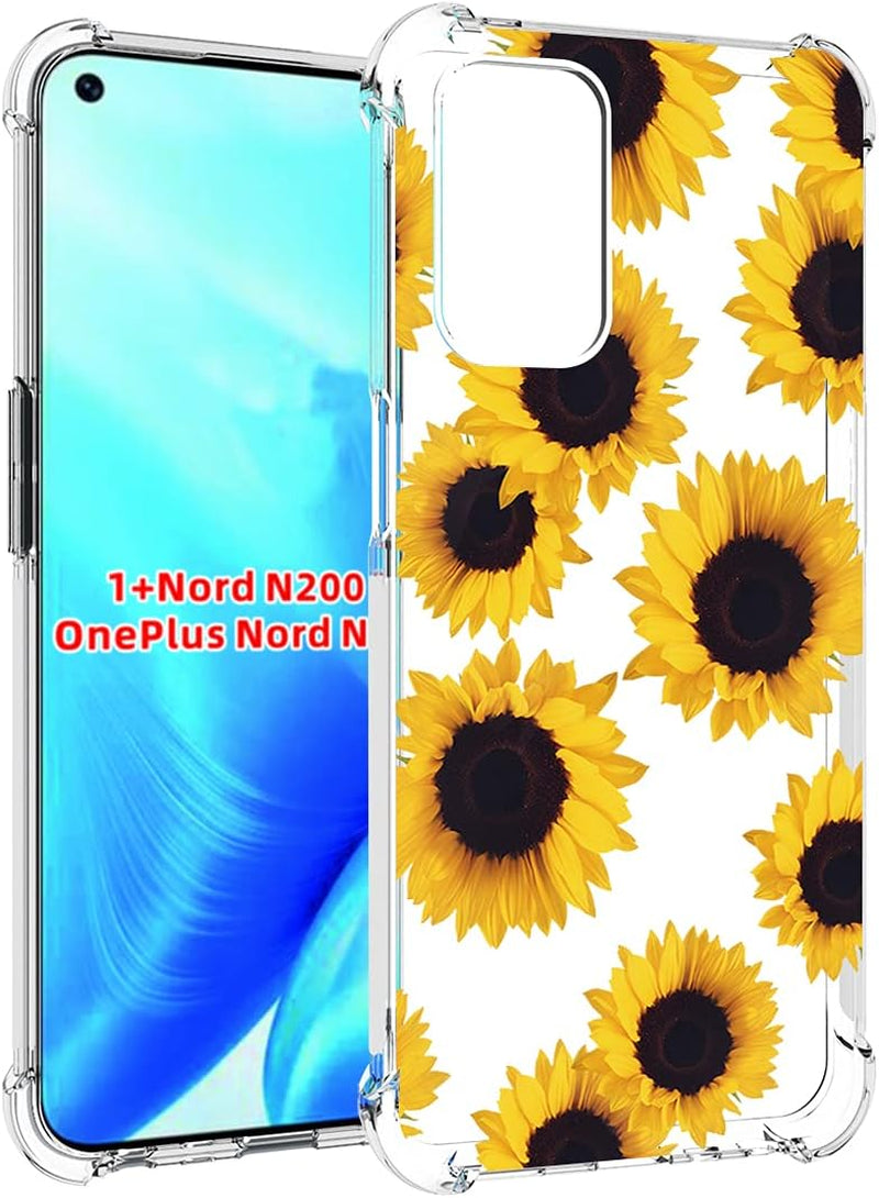 Zoeirc Case for Oneplus Nord N200 5G Case, Oneplus N200 5G Clear Case for Girls Women, Soft TPU Shockproof Protective Transparent Case Cover for Oneplus Nord N200 5G (Sunflower)  Zoeirc   