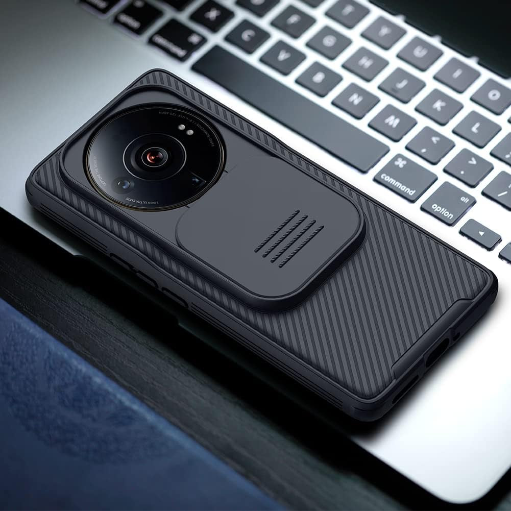 WVOZWWO for Xiaomi 12S Ultra Case Cover, Xiaomi 12S Ultra Phone Case with Slide Camera Protector Cover Hard PC TPU Slim Rugged Protective Case for Xiaomi Mi 12S Ultra (Black)  Grand Eletronics   