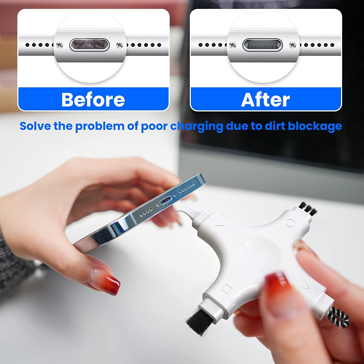 CODOGOY Iphone Cleaning Kit Port Cleaner Repair & Restore Tool Soft Brush Cleaning Tool Fit for All Devices  CODOGOY   