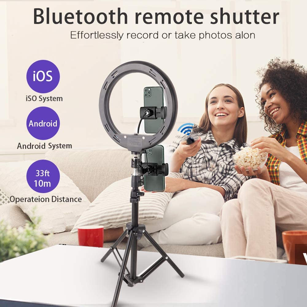 RGB Selfie Ring Light, 12 Inch LED Selfie Lights with Extendable Tripod Stand and Phone Holder for Live Video Calls Vlog Youtube Makeup and Photography Compatible with Iphone & Android  CASAVIDA   