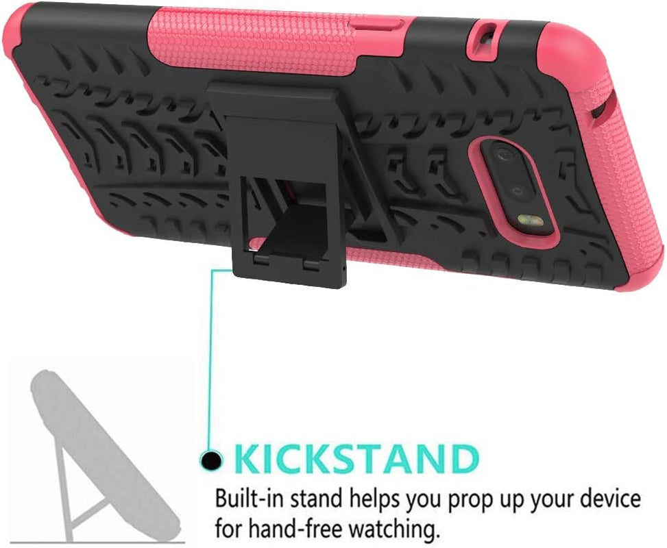 SKTGSLAMY LG G8X Thinq Case, with HD Screen Protector, [Shockproof] Tough Rugged Dual Layer Protective Case Hybrid Kickstand Cover for LG G8X Thinq (Pink)  SKTGSLAMY   