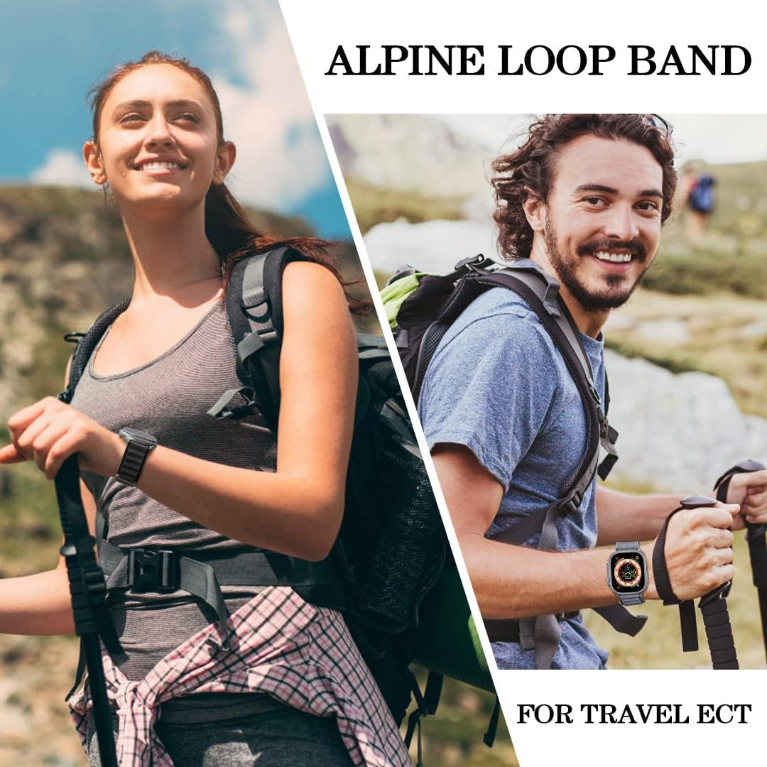 Kingofkings Alpine Loop Bands Compatible with Apple Watch Band Ultra 49Mm 45Mm 44Mm 42Mm 41Mm 40Mm 38Mm for Men/Women Nylon Sport Strap for Iwatch Series 8 7 SE 6 5 4 3 2 1  KingofKings   