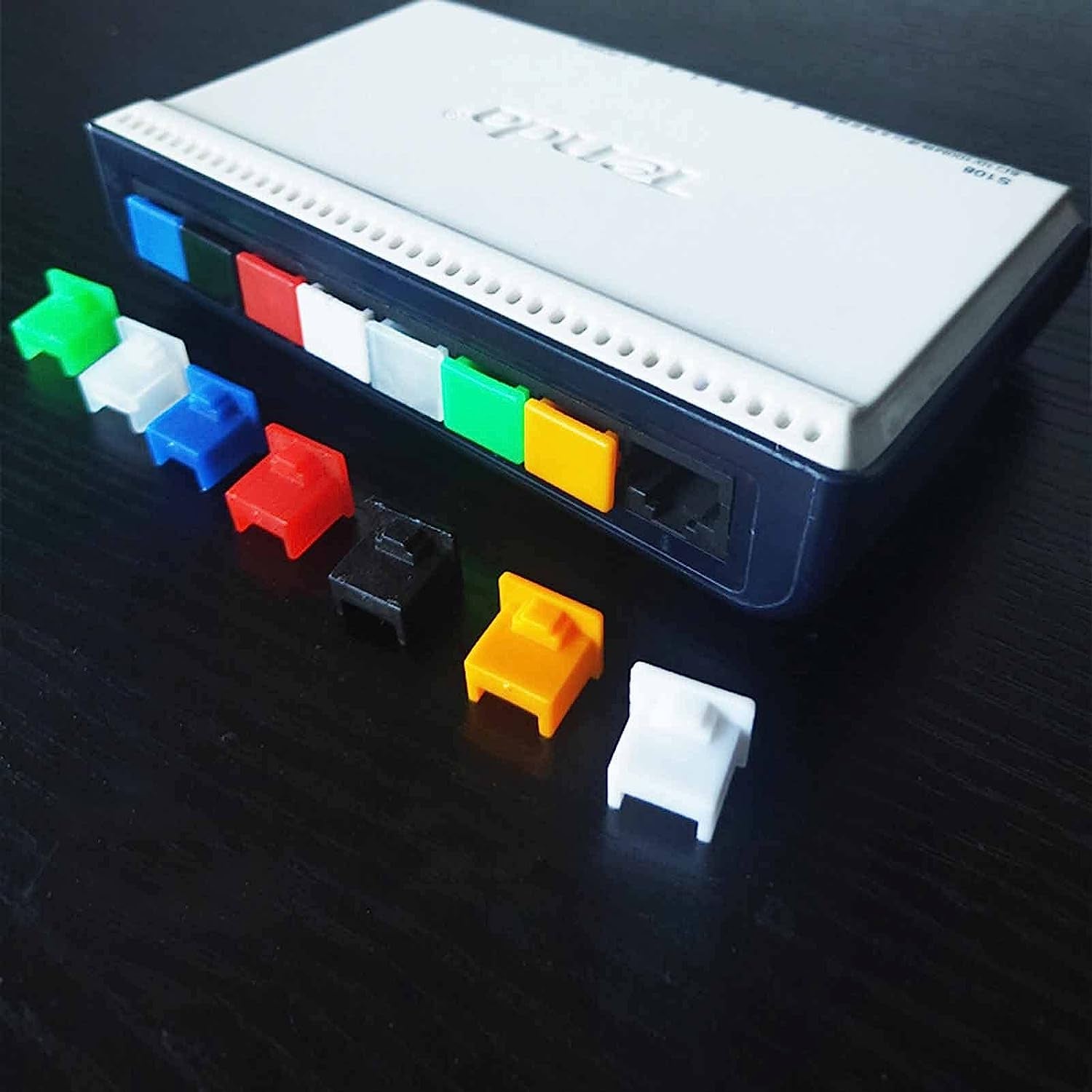 20Pcs RJ-45 Plug Protector Dust Covers, Plastic RJ45 a Female Anti-Dust Plug Ethernet Hub Port Protector for RJ45 Female Port (Blue)  Generic   