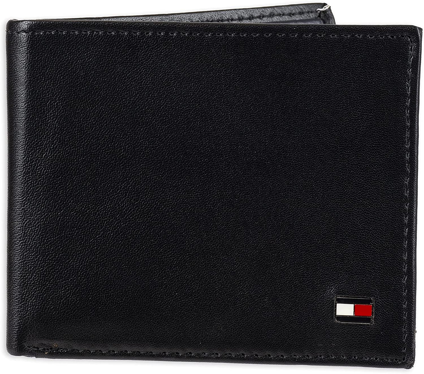 Tommy Hilfiger Men'S Slim Extra Capacity Bifold Wallet with Multiple Card Slots  Tommy Hilfiger Men's Accessories Dark Black One Size 