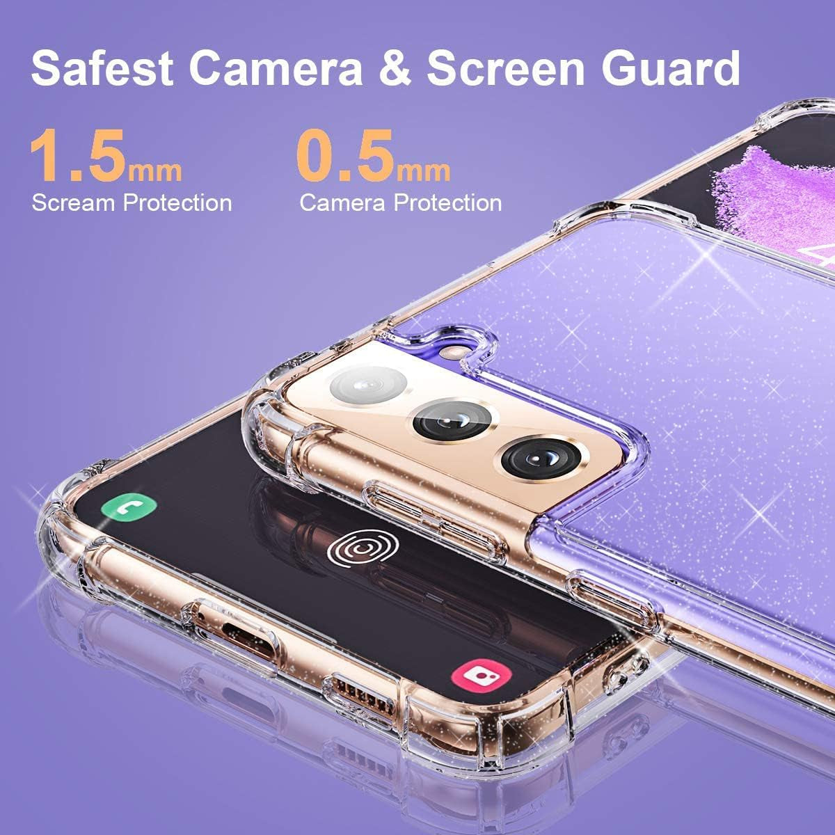 KIOMY Glitter Case for Galaxy S21 plus - Shockproof Bumper, Slim Fit, Flexible TPU, Wireless Charging Compatible  KIOMY   