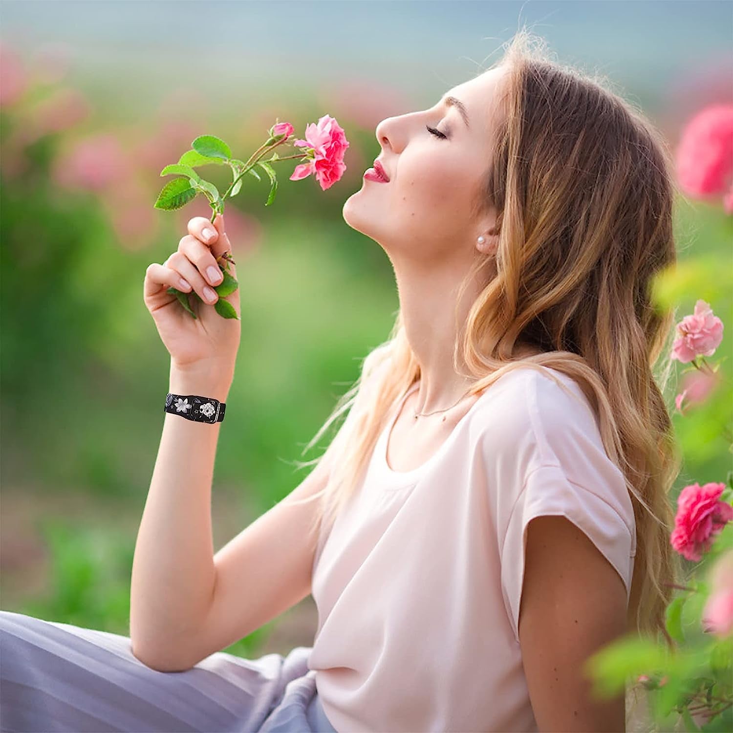 IKANFI Bands Compatible with Apple Watch Band 38Mm 40Mm 41Mm 42Mm 44Mm 45Mm for Women Men Silicone Floral Pattern Printed Band Strap for Iwatch Band SE Series 7 6 5 4 3 2 1 Wristband  IKANFI   