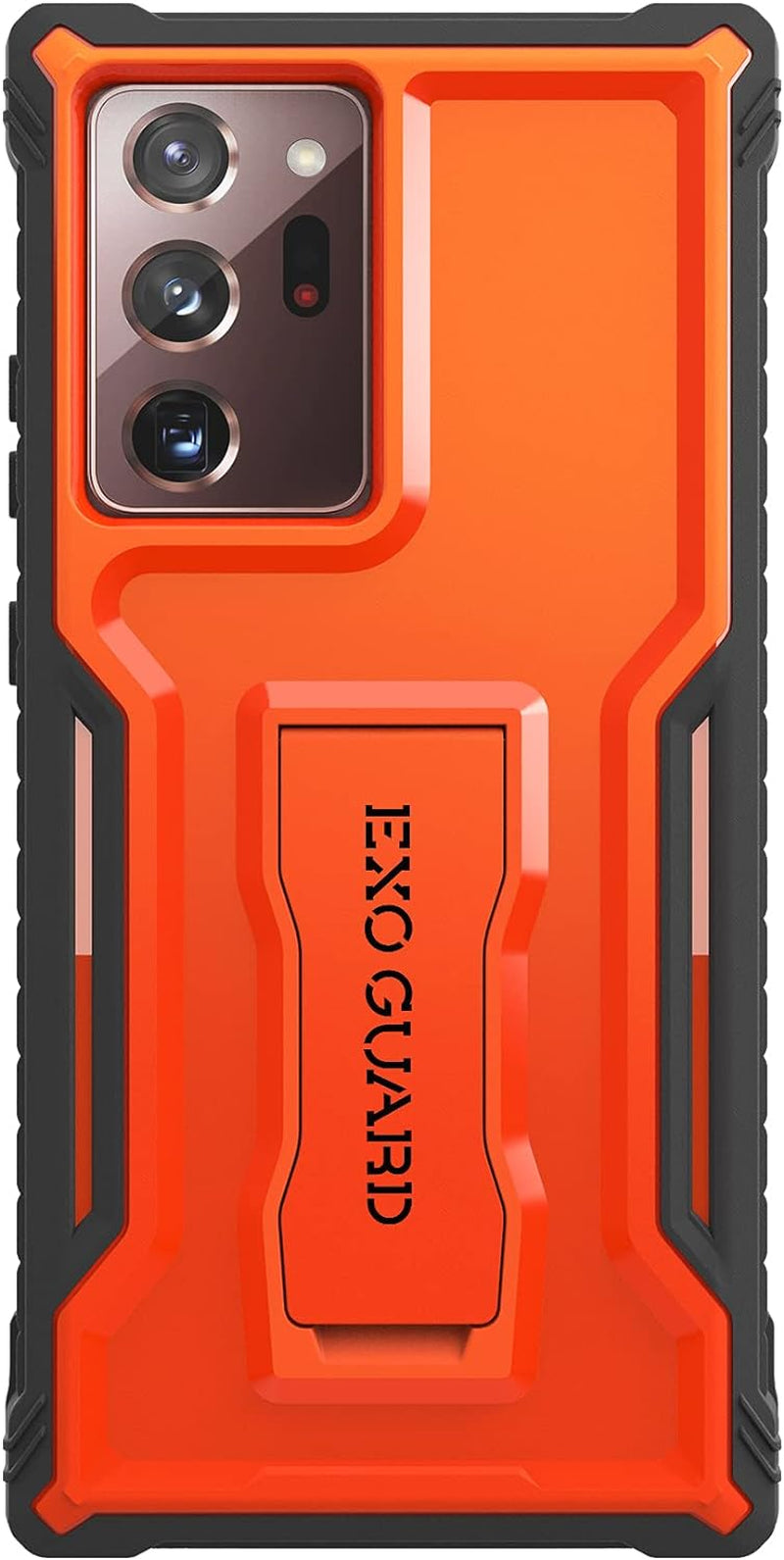 Exoguard Samsung Galaxy Note 20 Ultra 5G Case, Rubber Shockproof Cover Case for Samsung Note 20 Ultra 5G Phone 6.9 Inch, Built-In Kickstand (Green)  ExoGuard Note 20 Ultra 6.9'' / Orange  