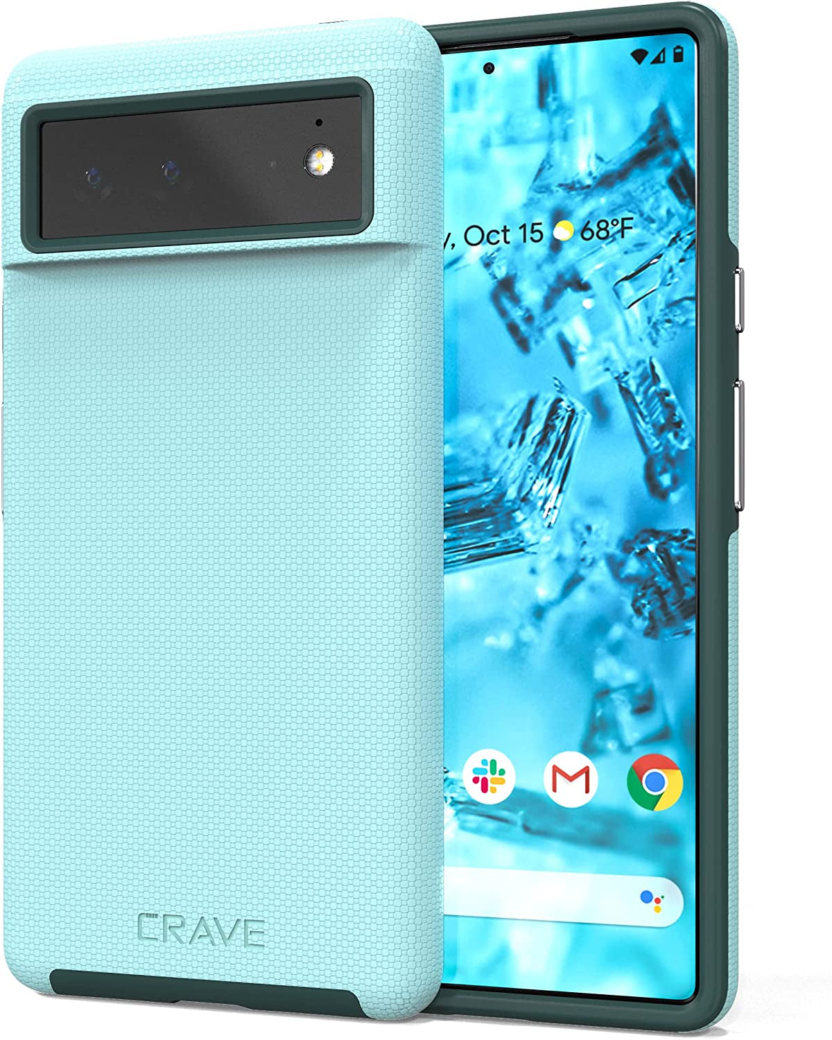 Crave Dual Guard for Google Pixel 6, Shockproof Protection Dual Layer Case for Google Pixel 6 - Black  Crave Aqua  