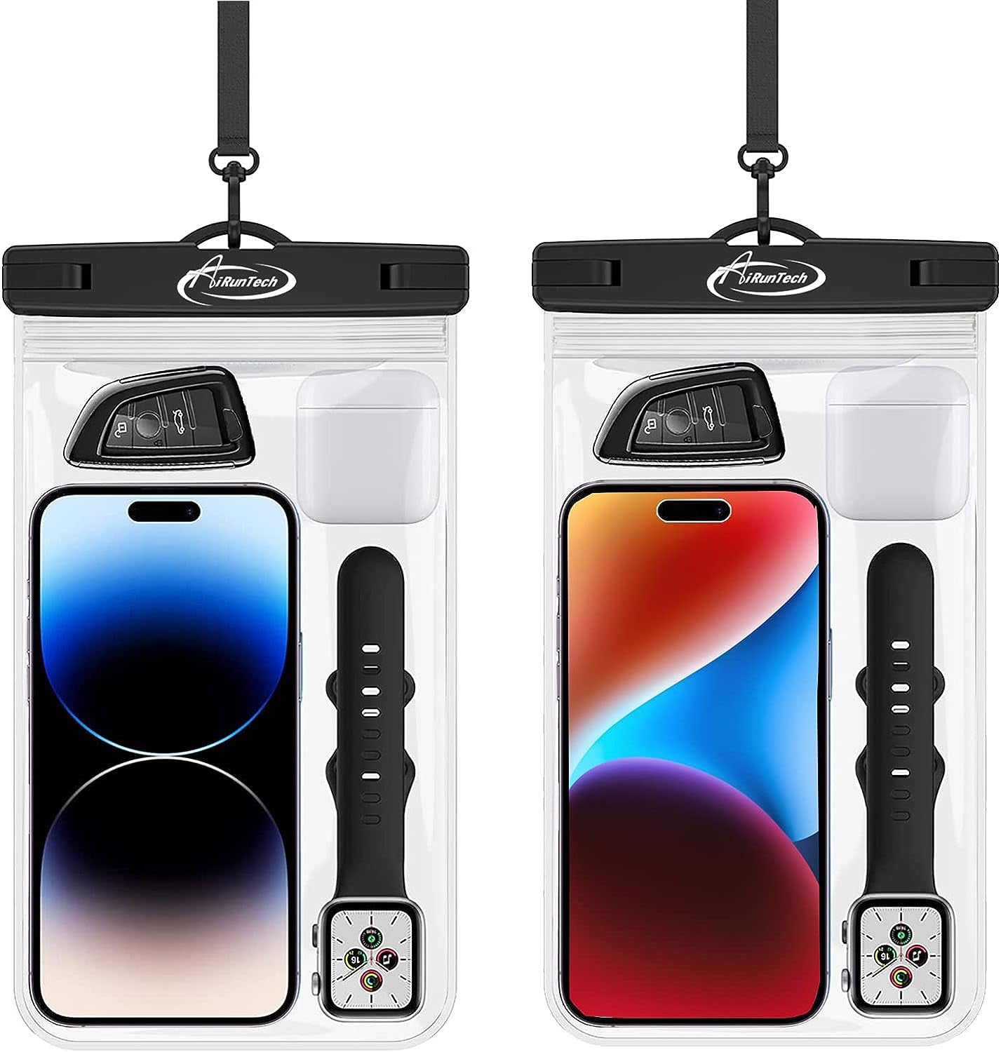 Airuntech Large Universal Waterproof Case, Waterproof Phone Pouch Compatible with Iphone 14 Pro Max/13/12/11/Xr/X/Se//8/7, Galaxy S22/S21, Note 20 Pixel/Oneplus Underwater Phone Protector Vacation  AiRunTech   