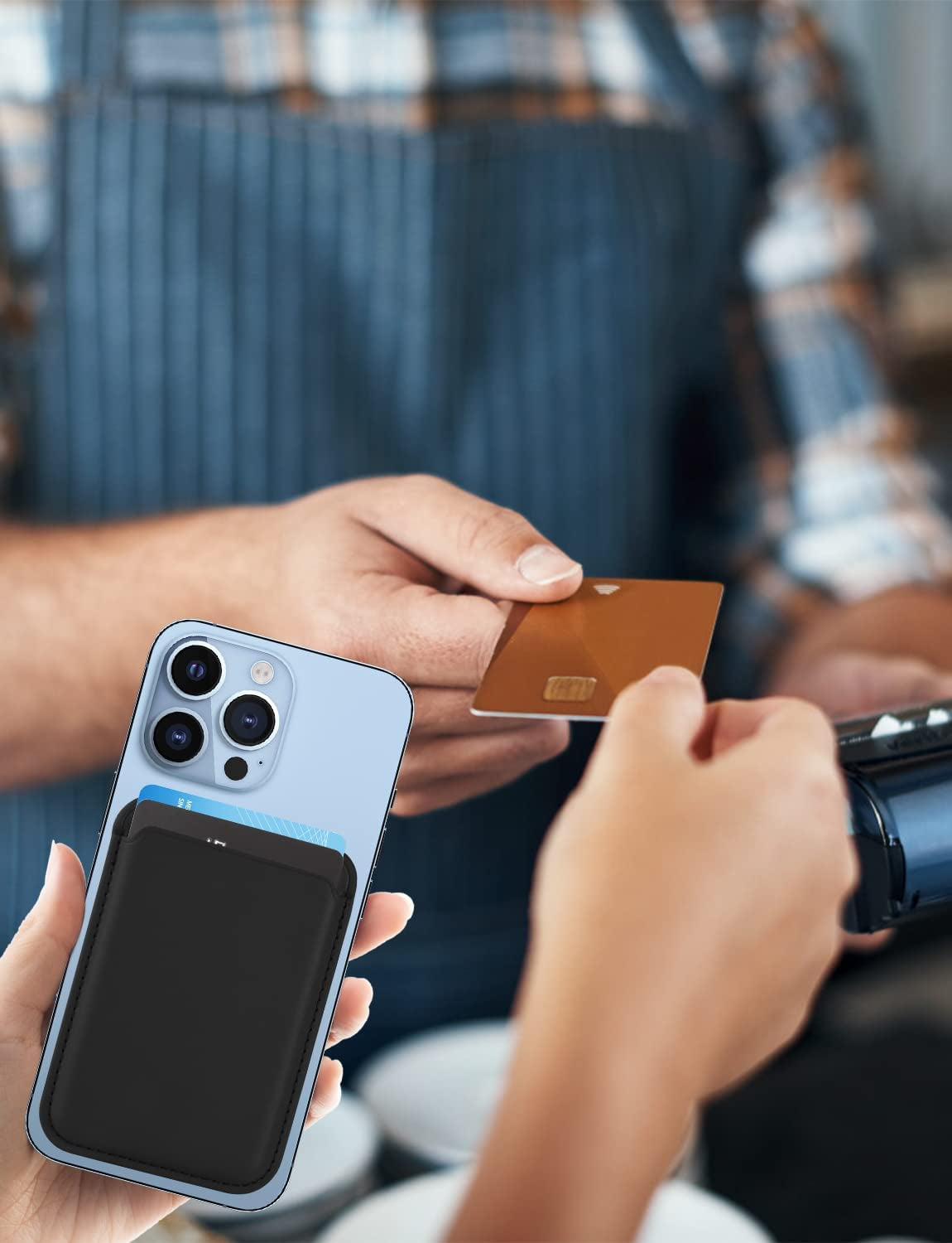 Magnetic Card Wallet Holder with Magsafe for Iphone 14 Pro Max/14 Plus/14 Pro/14, for Iphone 13 Pro Max/13 Pro/13/13 Mini, for Iphone 12/12 Pro/12 Max/12 Mini,Midnight  TWZKG   