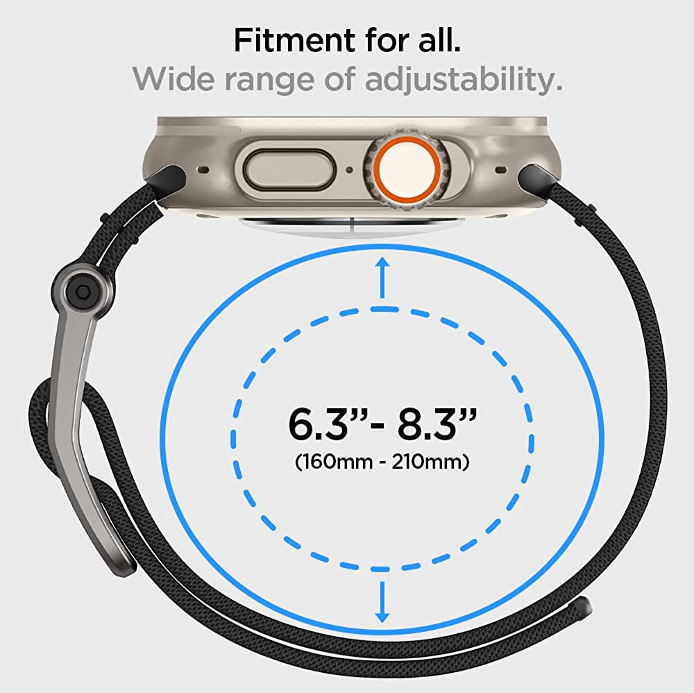 Spigen Durapro Flex Designed for Apple Watch Band for Apple Watch Ultra 49Mm, Series 8/7 45Mm, Series SE2/6/SE/5/4 44Mm and Series 3/2/1 42Mm Adjustable Solo Loop Band Strap  Spigen   