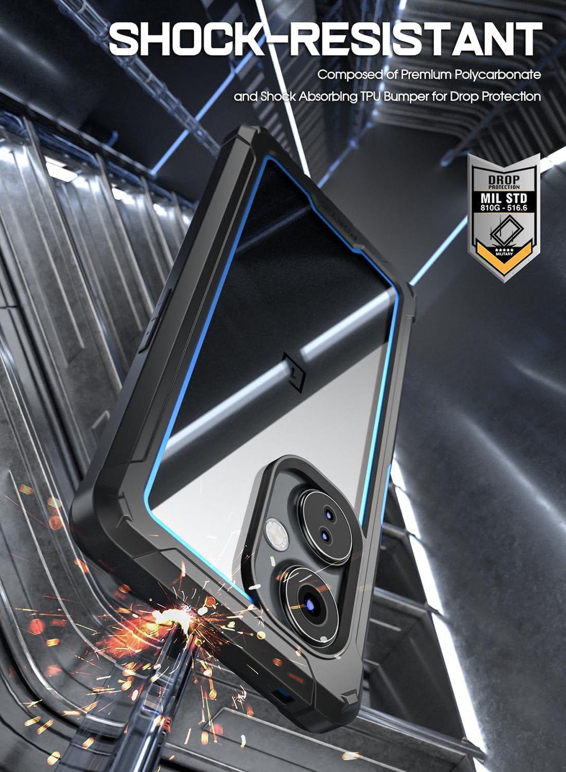 Poetic Guardian Case Designed for Oneplus Nord N30 5G, [20FT Mil-Grade Drop Tested], Full Body Hybrid Shockproof Bumper Cover with Built-In Screen Protector, Blue/Clear  Poetic   