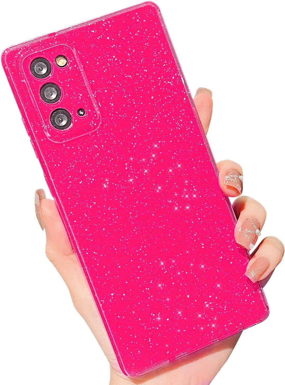 MINSCOSE Compatible with Samsung Galaxy Note 20 Ultra 5G Case,Cute Bling Glitter Thin Slim Shockproof TPU Sparkly Cover for Women Girl for Galaxy Note 20 Ultra 6.9 Inch-Mint Green  MINSCOSE Hot Pink Samsung Galaxy Note 20 5G,6.7 Inch 