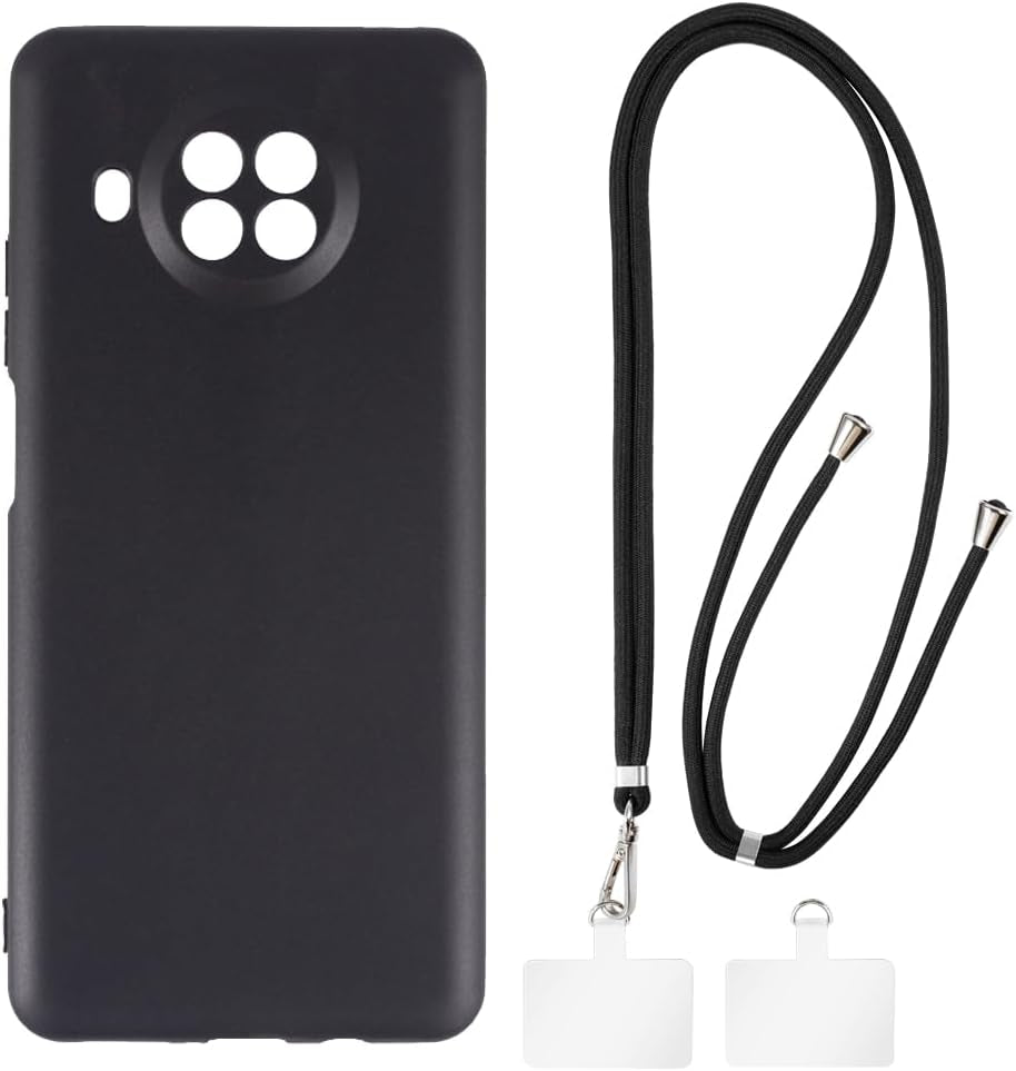 Shantime Xiaomi Mi 10T Lite Case + Universal Mobile Phone Lanyards, Neck/Crossbody Soft Strap Silicone TPU Cover Bumper Shell for Xiaomi Mi 10T Lite 5G (6.67”)  Shantime   
