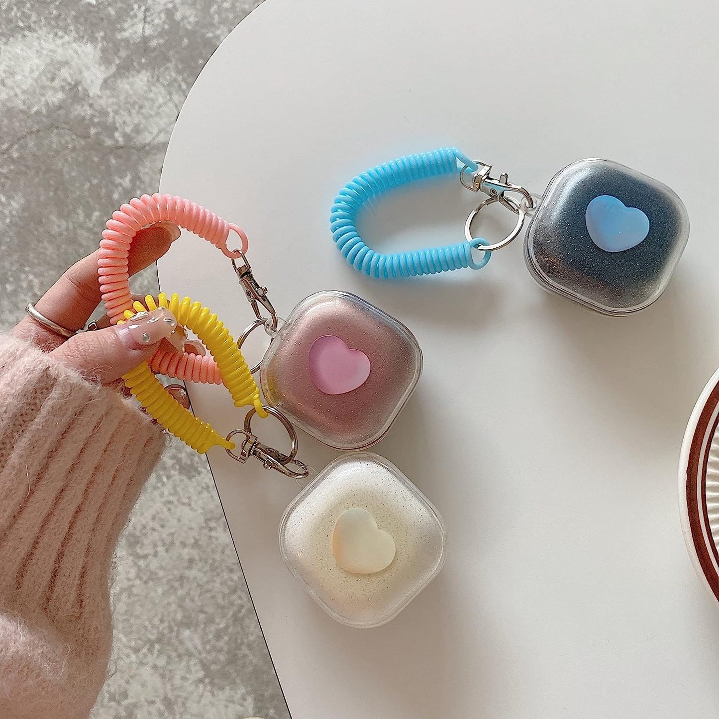 CASEVERSE Case for Samsung Galaxy Buds2 Pro/Galaxy Buds 2/Galaxy Buds Pro/Galaxy Buds Live, Cute Transparent Soft TPU Cover with Keychain for Girls Women  CASEVERSE   