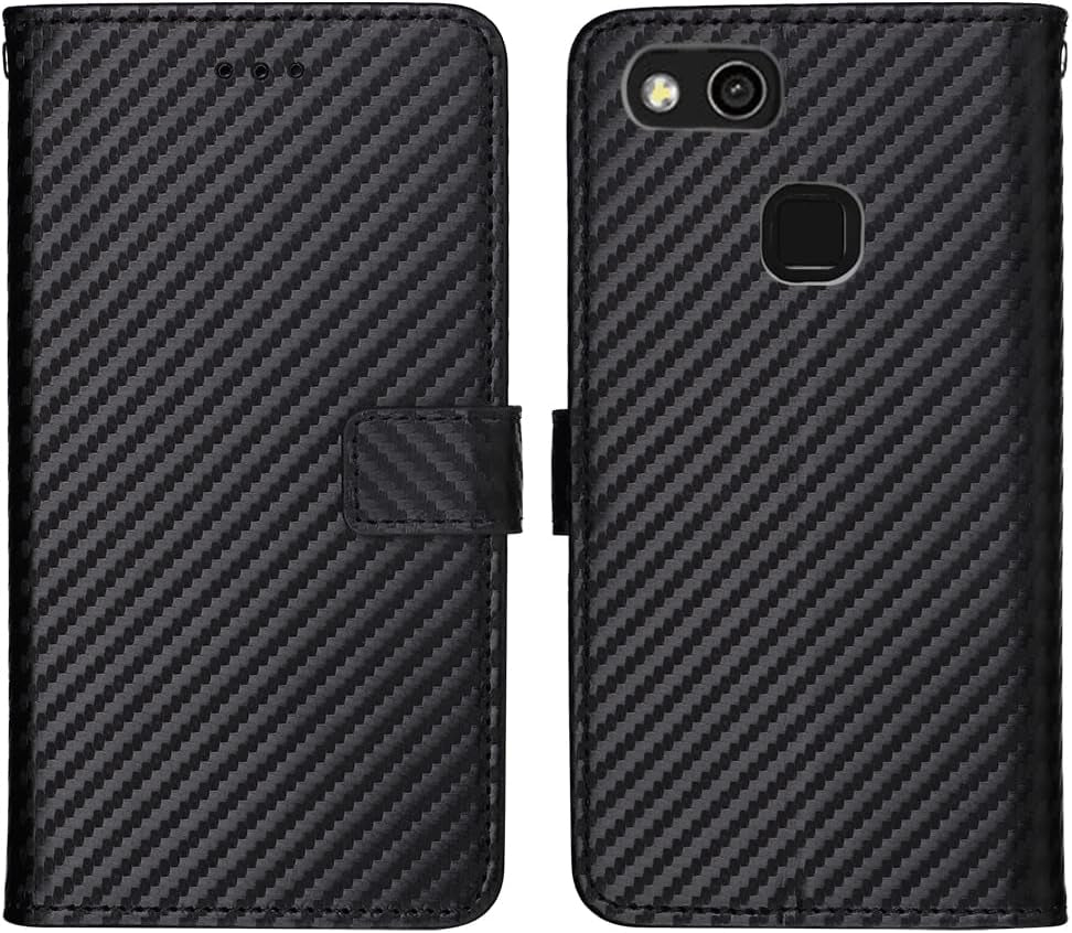 WWAAYSSXA Compatible with Huawei P10 Lite Wallet Case Wrist Strap Lanyard and Leather Flip Card Holder Stand Cell Accessories Phone Cover for Hawaii P10Lite 10P P 10 10Lite 2017 Women Men Black  WWAAYSSXA   