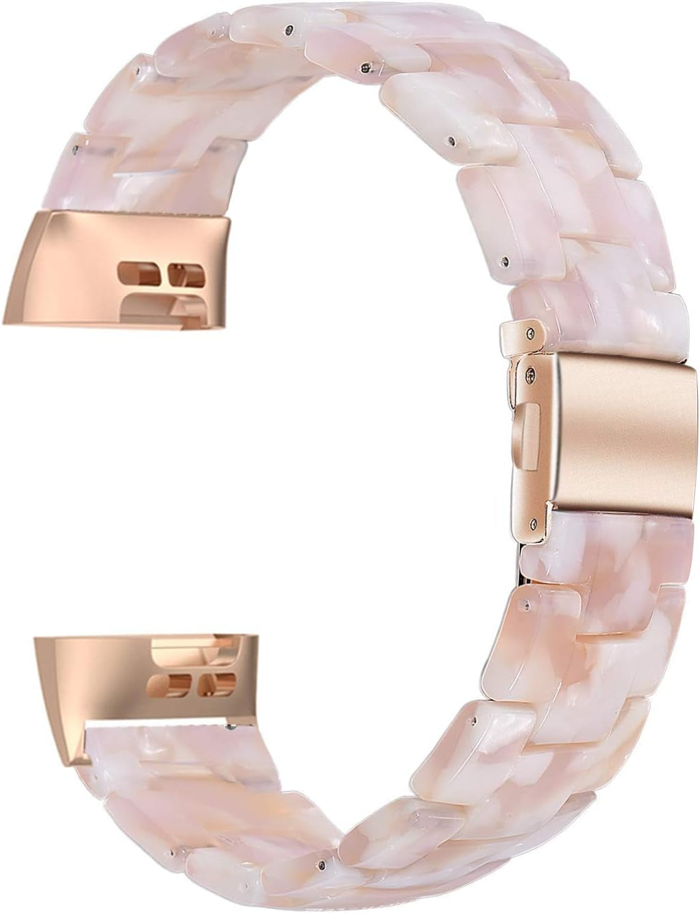 Wongeto Resin Bands Compatible for Fitbit Charge 3 / Charge 4/ Charge 3 SE Band，Replacement Wrist Accessory Rose Gold Buckle Fitness Bands Straps Bracelet Wristbands Women Men (Pink)  Wongeto   