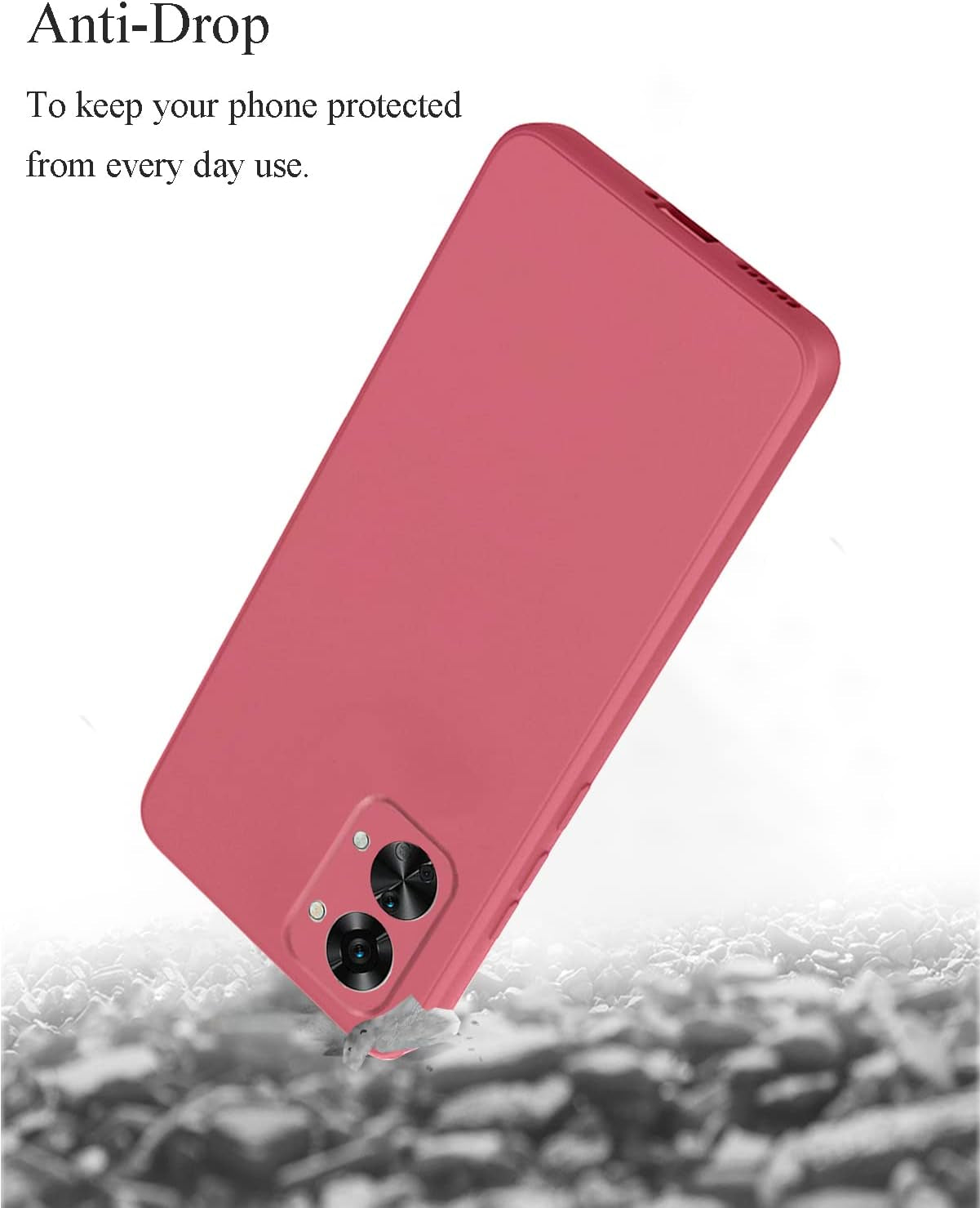 Yarxiawin Compatible for Oneplus Nord 2T Case Silicone Purple, Soft and Silky Oneplus Nord 2T Phone Case Shockproof Cover Anti-Fingerprint (Camellia Red)  Yarxiawin   