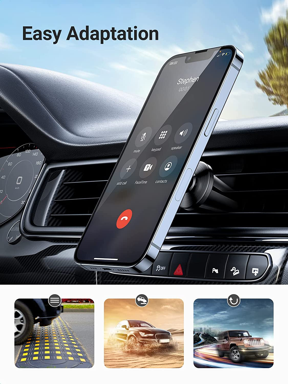 UGREEN Magnetic Phone Holder for Car Strong Magnet Cell Phone Mount Air Vent Compatible with Iphone 14 13 Pro Max Mini, Iphone 12 11 plus SE XS XR 8 7 Smartphone  Ugreen Group Limited   