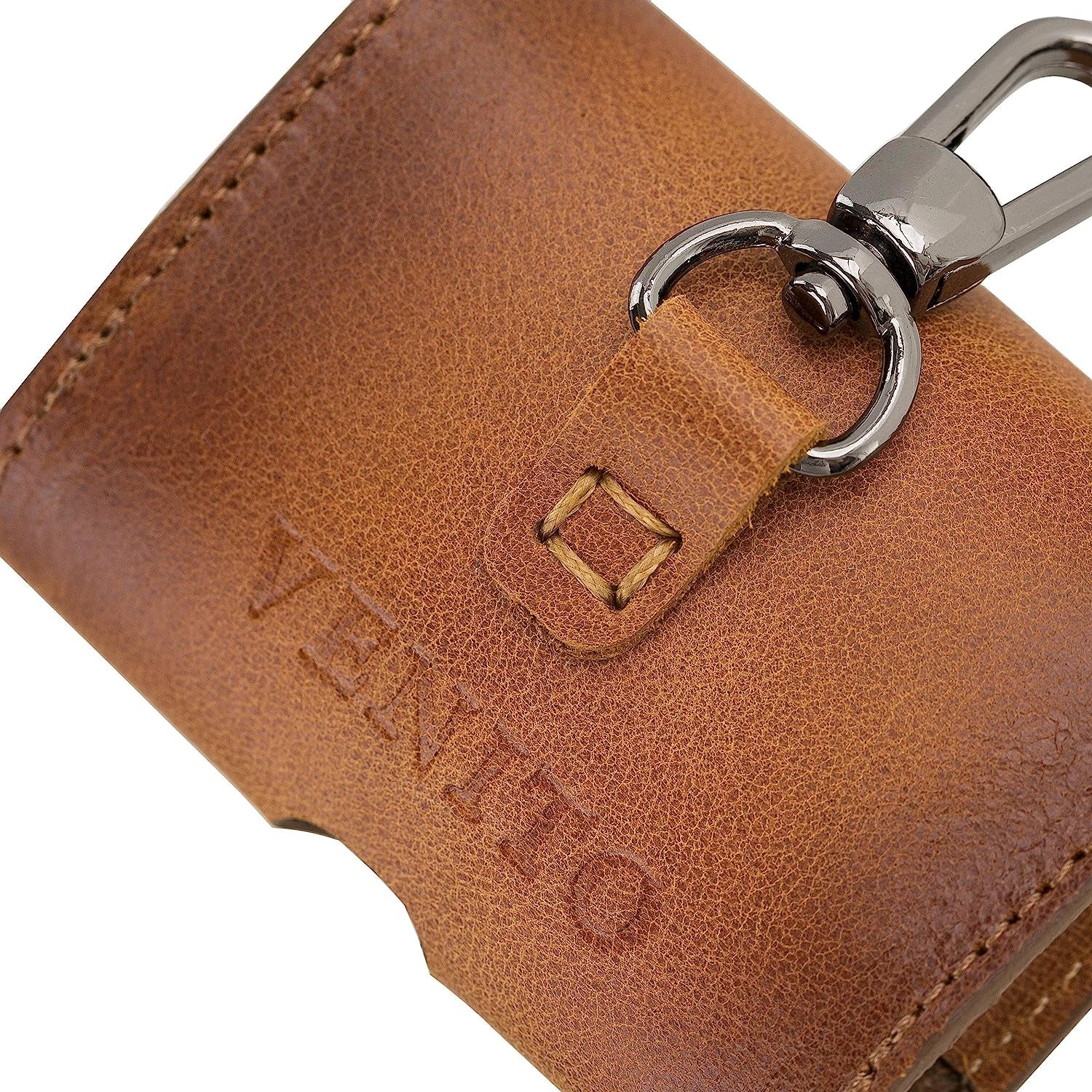 Venito Bari Leather Cover Compatible Wth Samsung Galaxy Buds plus Case (2020) and Buds Case (2019) (Antique Brown)  Venito   